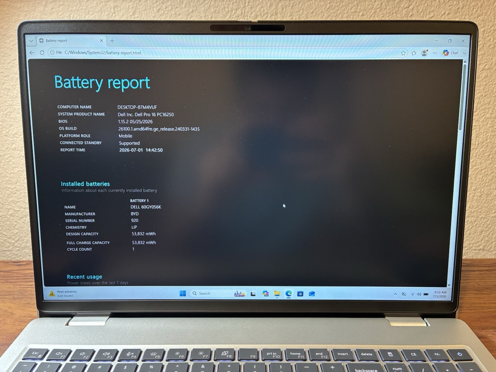 MINT Dell Pro 16 PC16250 Laptop Ultra 7 255U 16GB RAM 512GB SSD FHD+ Warranty!
