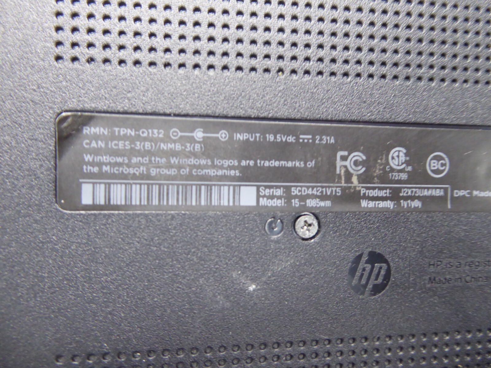 HP LAPTOP 15-F085WM AMD A4-5000 1.5GHz 8GB 240GB SSD WINDOWS 10 HOME