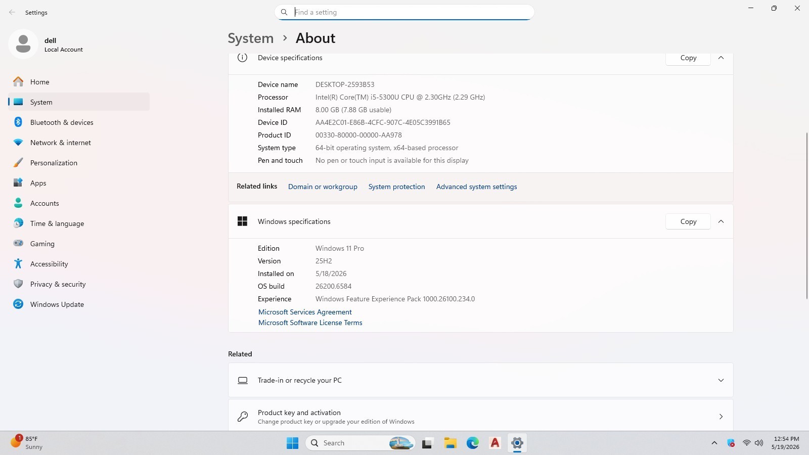 DELL 14″- AUTOCAD 2022/OFFICE2021-ADOBE/-WIN11 pro/ Runs GREAT