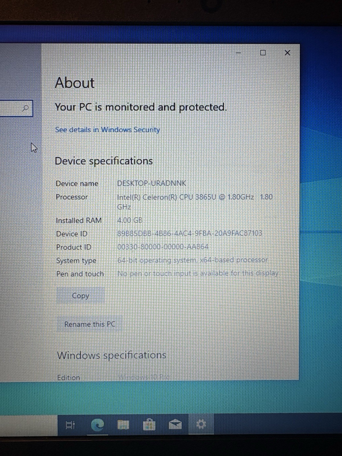Toshiba Tecra C40-D Intel Celeron 4gb 128gb Win 10 Pro
