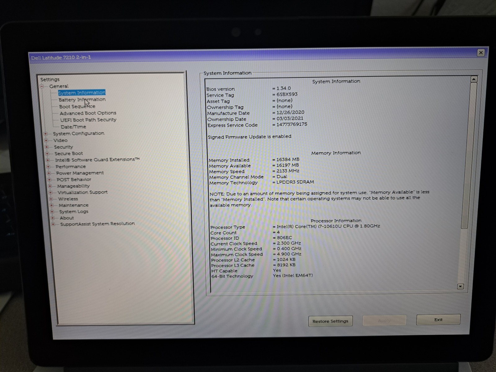 Dell Latitude 7210 2 in 1 Tablet|Laptop i7 10th@1.8GHz 16GB 512GB Touch + Pouch