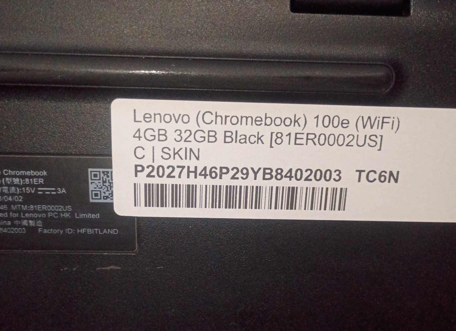 Lenovo Chromebook 100e 32GB Black Bundle With Wireles Mouse And Earbuds