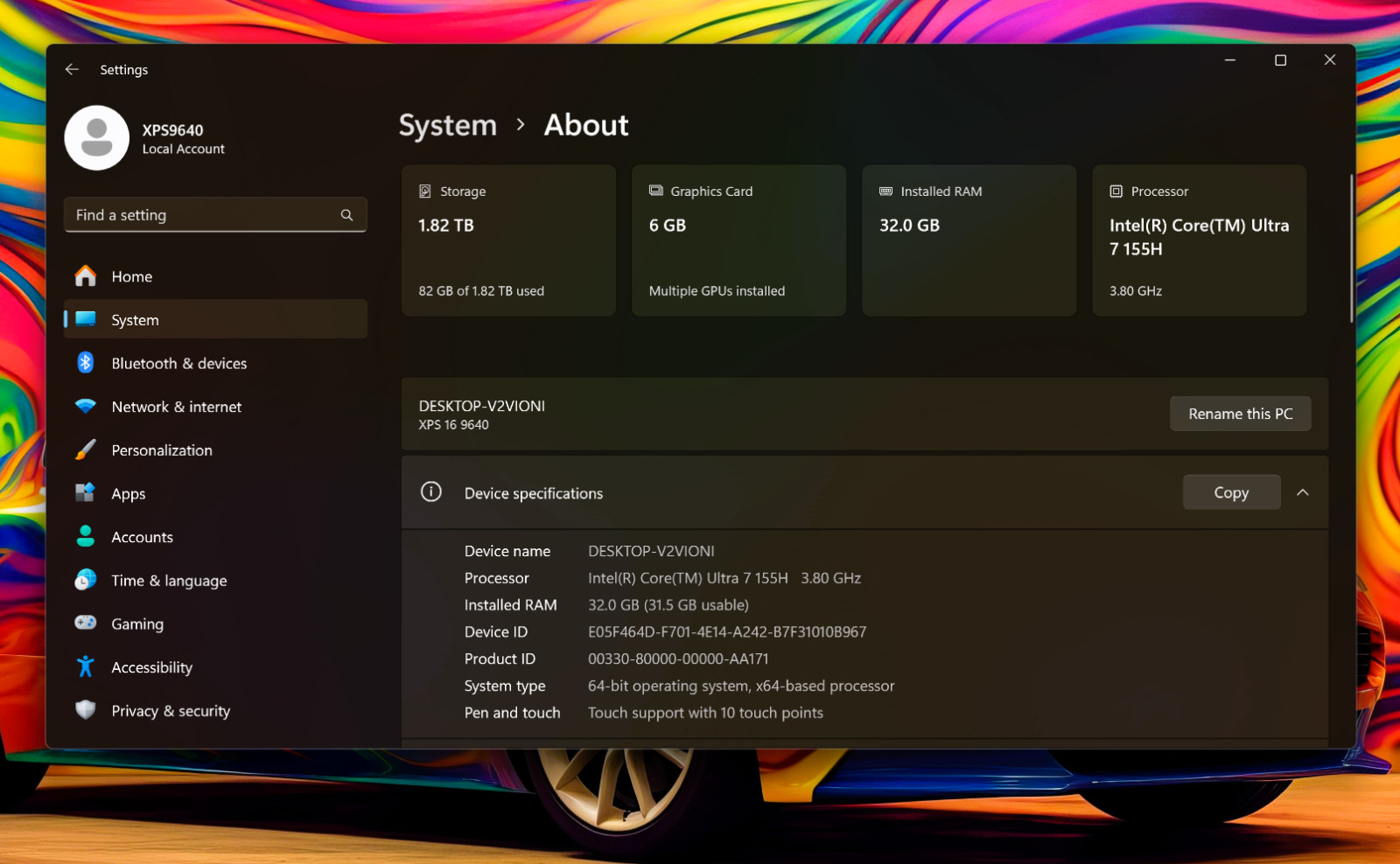 Dell XPS 16 – 9640 OLED ✔Ultra 7 155H ✔2TB 990 Pro✔32GB ✔RTX 4050 6GB ✔ A+