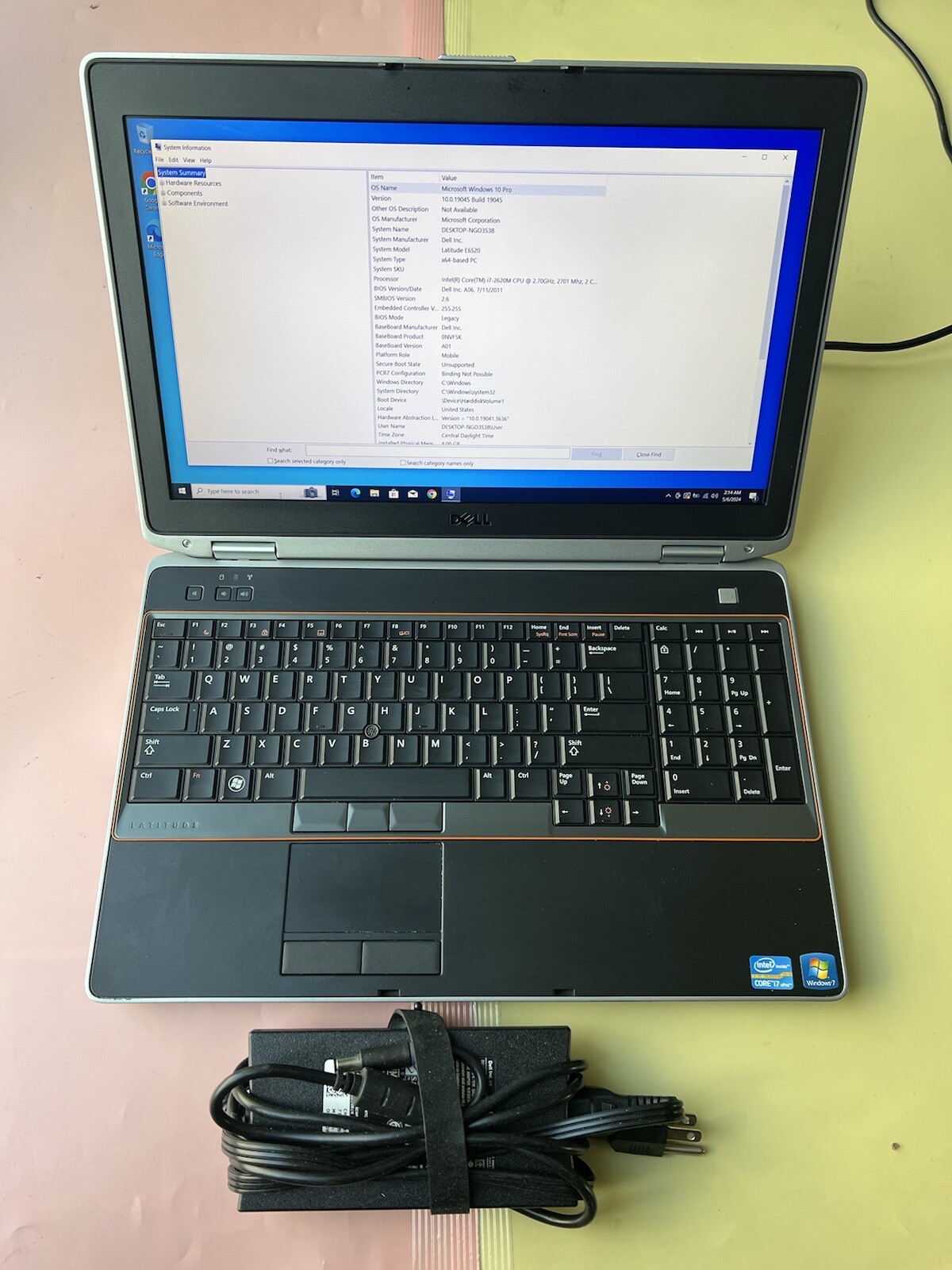 Dell Latitude E6520 Intel Core i7-2620M 2.70GHz 8GB RAM 500GB HDD HDMI 1920X1080