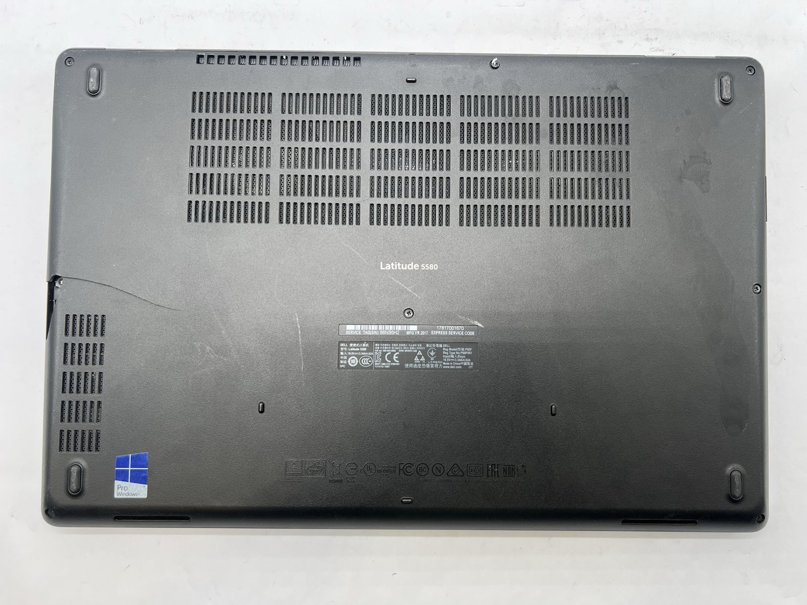 Dell Latitude 5580, i5-7440HQ CPU, @ 2.80GHz, 4GB RAM-No HDD/OS/Charger