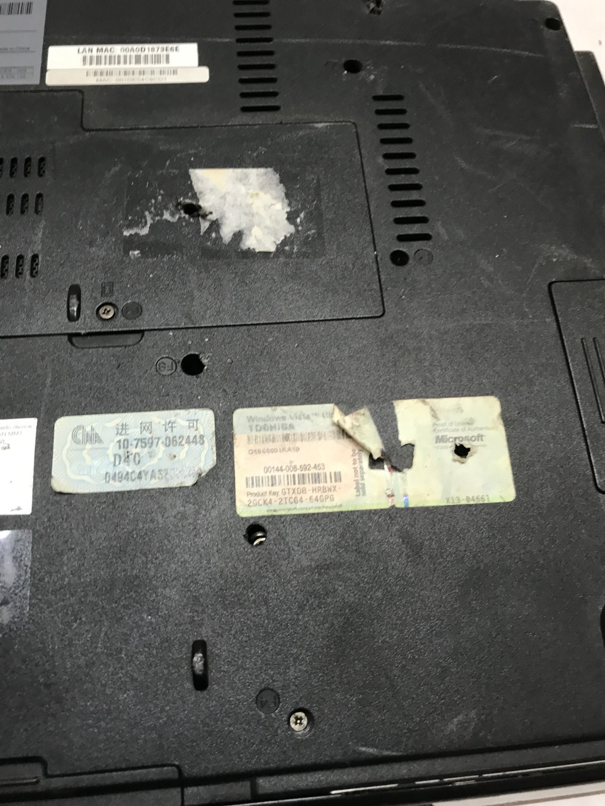 Toshiba Qosmio F5-AV425 15″ Intel Core 2 Duo NO RAM NO HDD/OS For Parts READ -DW