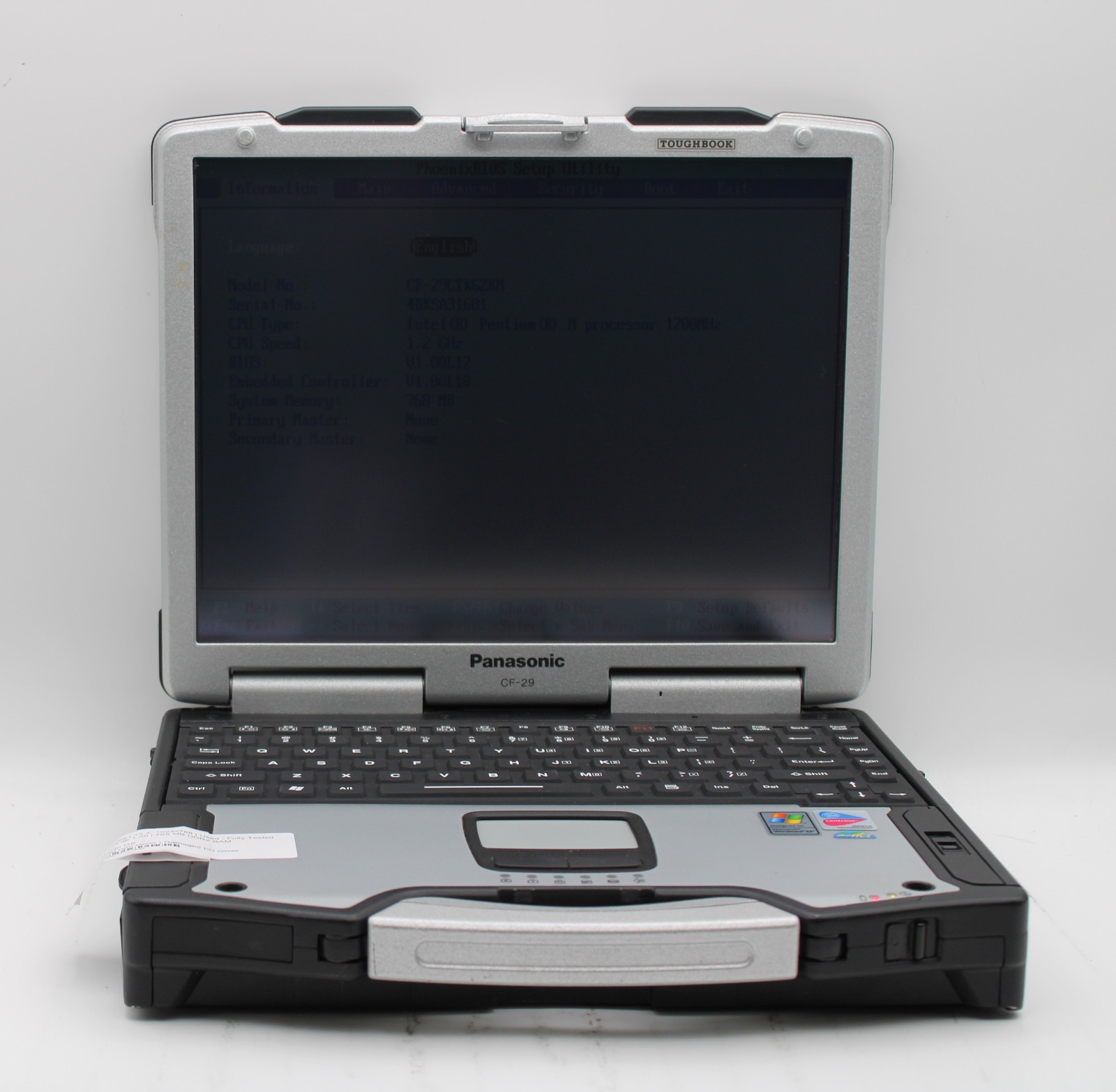 Panasonic ToughBook CF-29 _ Pentium M _ 768 MB RAM _ No SSD / OS *READ
