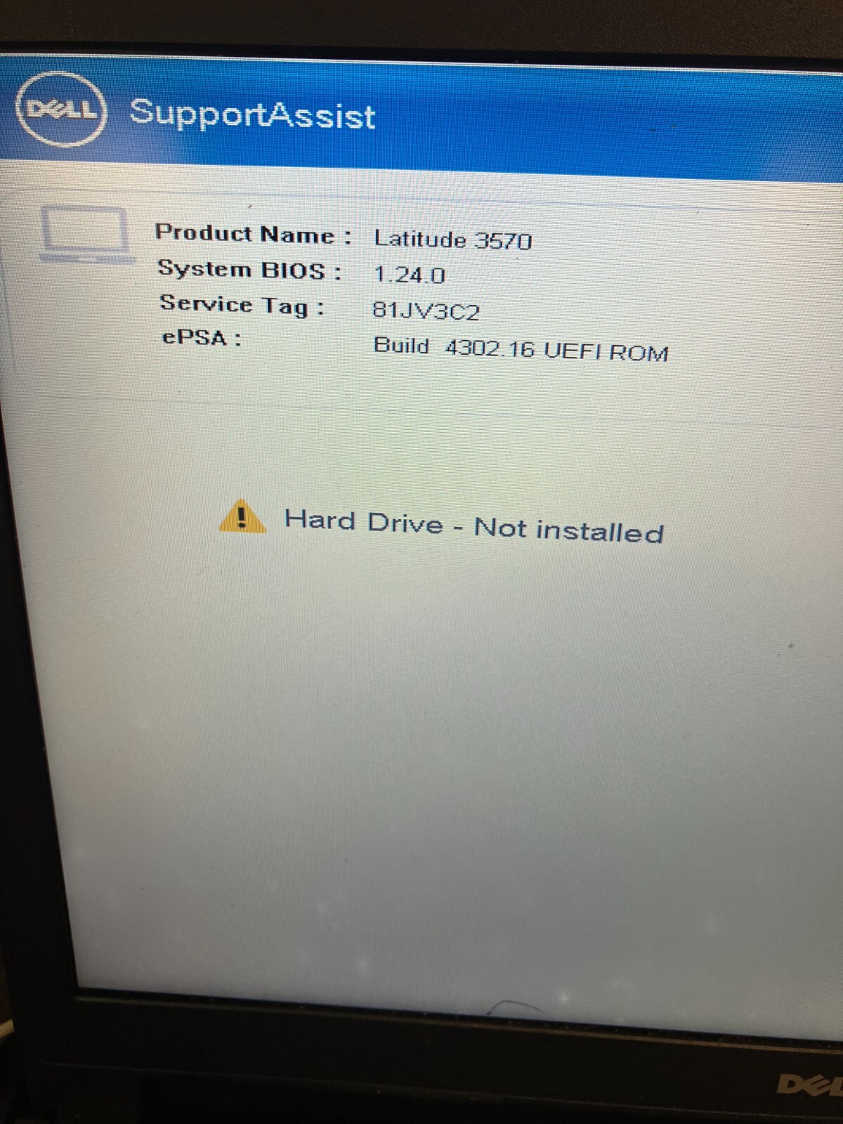 Dell Latitude 3570 15″ Core i7-6500U 2.5GHz 8GB RAM NO HDD FOR PARTS