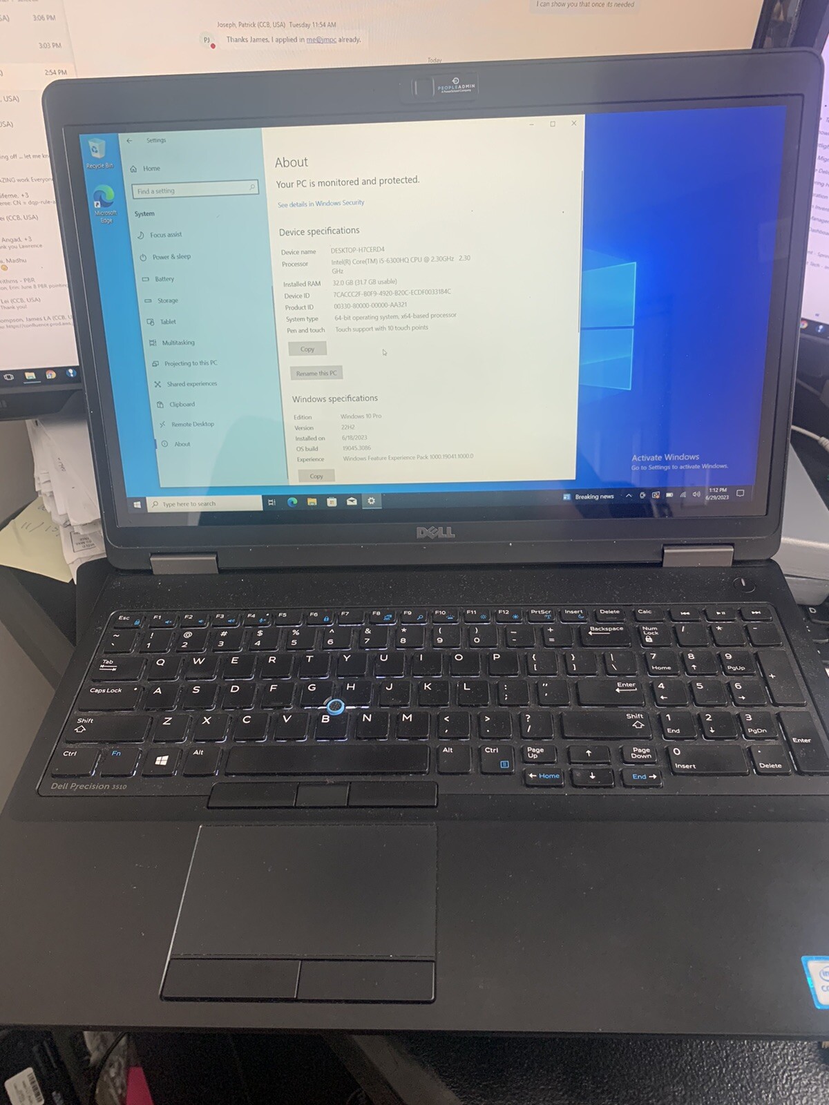 Gaming Laptop: DELL PRECISION 3510 15.6″ i5-6440HQ 32GB 256GB SSD RADEON R9 M360
