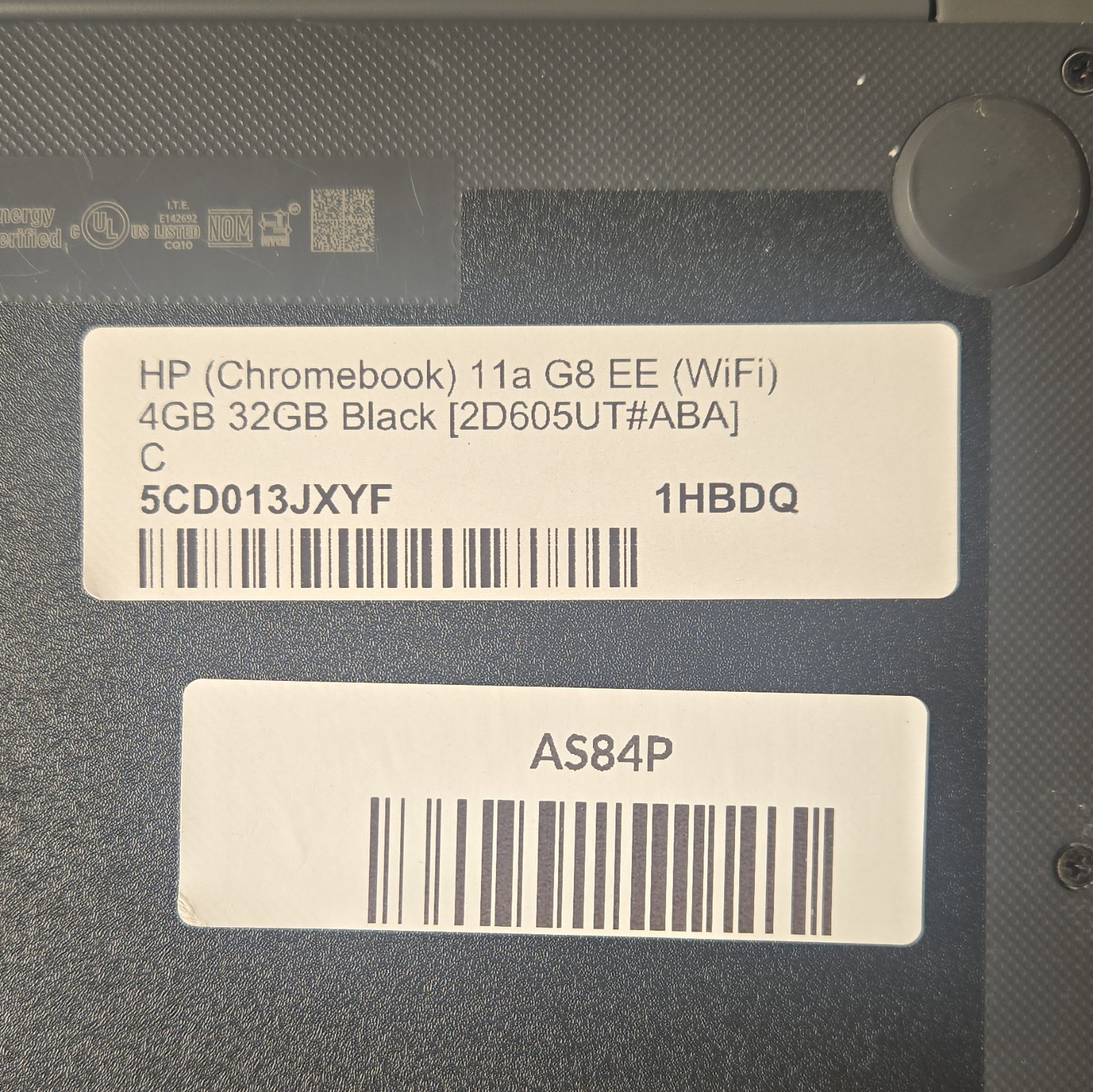 HP Chromebook 11a G8 EE 11in AMD A4 4GB 32GB eMMC Chrome OS Black WiFi