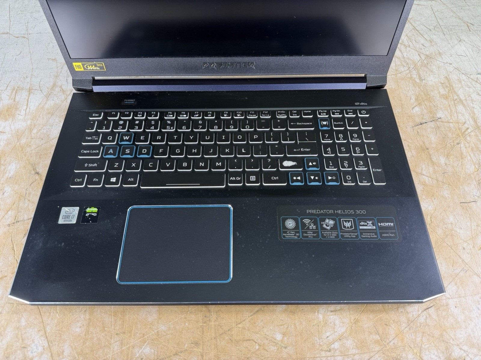 ACER PREDATOR PH317-54 i7-10750H @ 2.60 GHz, 8GB RAM, NO HDD/OS – (FOR PARTS)