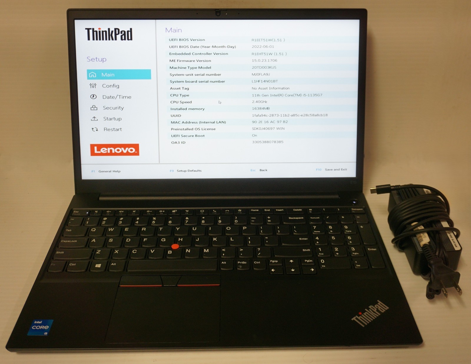 Lenovo ThinkPad E15 Gen 2 15.6″ (Intel Core i5-1135G7 2.4GHz 16GB RAM 256GB SSD)