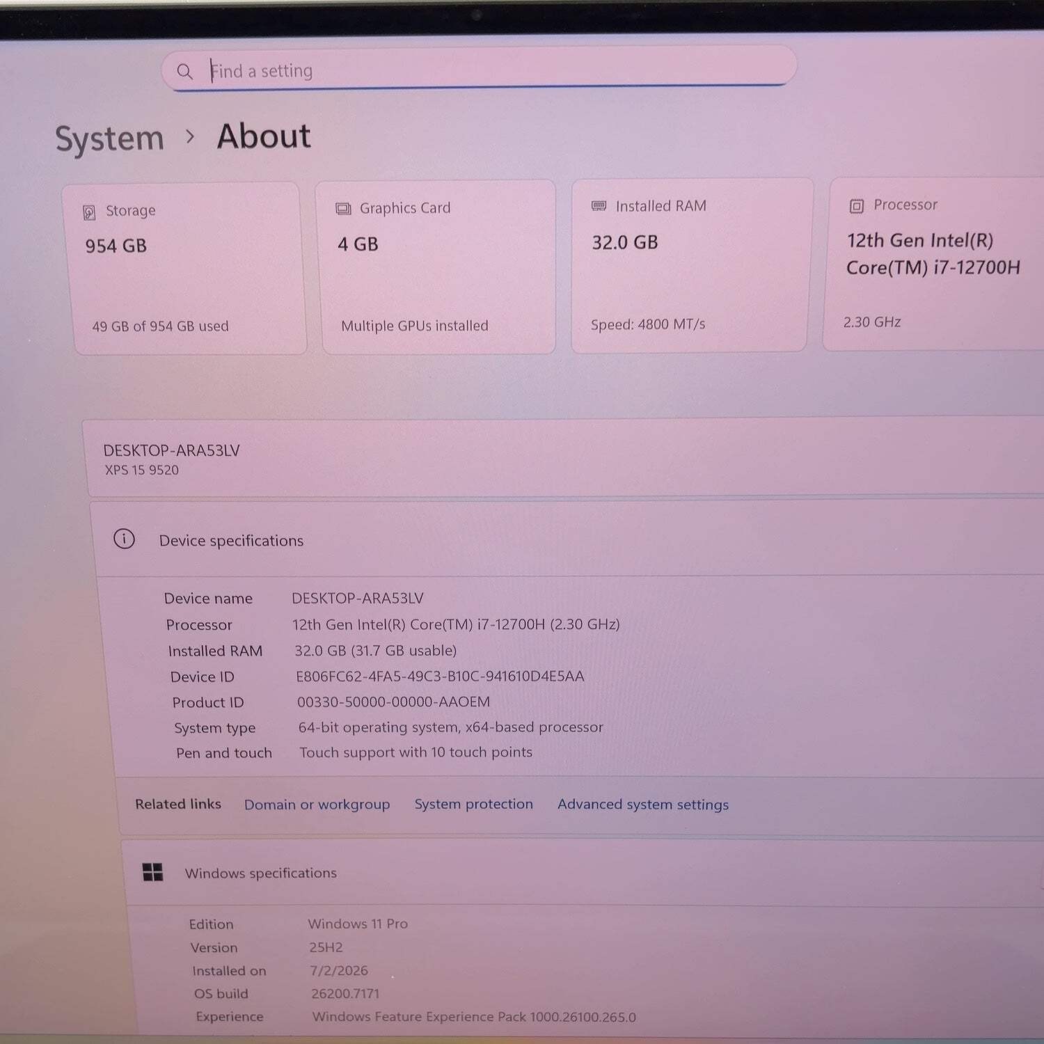 Dell XPS 9520 15.6″ i7-12700H 2.3GHz 32GB RAM 1TB SSD GeForce RTX 3050