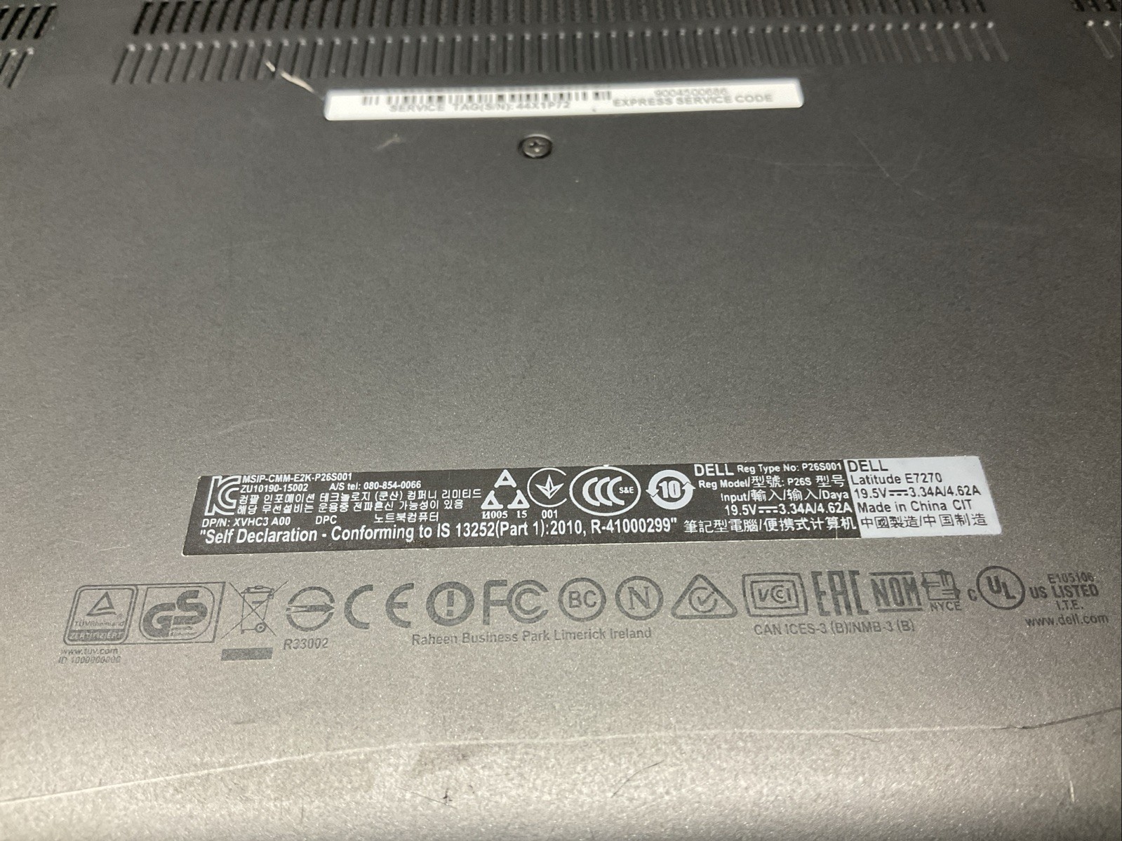 Latitude E7270 / i7 6th / No RAM Laptop Notebook PC / M10