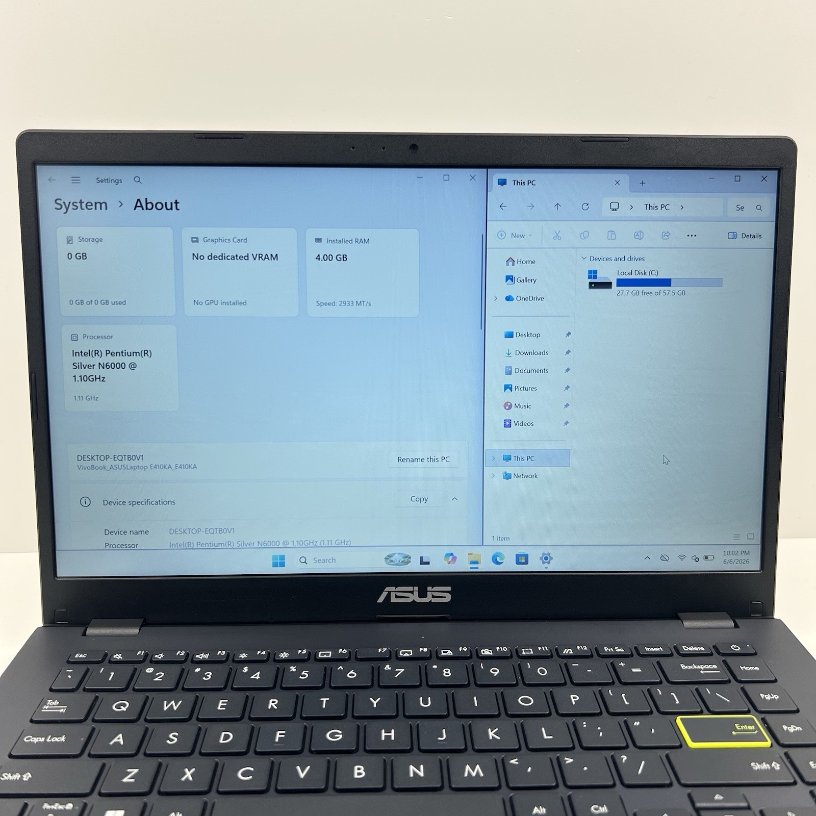 Asus VivoBook E410K 13.3″ Intel Celeron N4500 1.1GHz 4GB RAM 64GB SSD Win 11