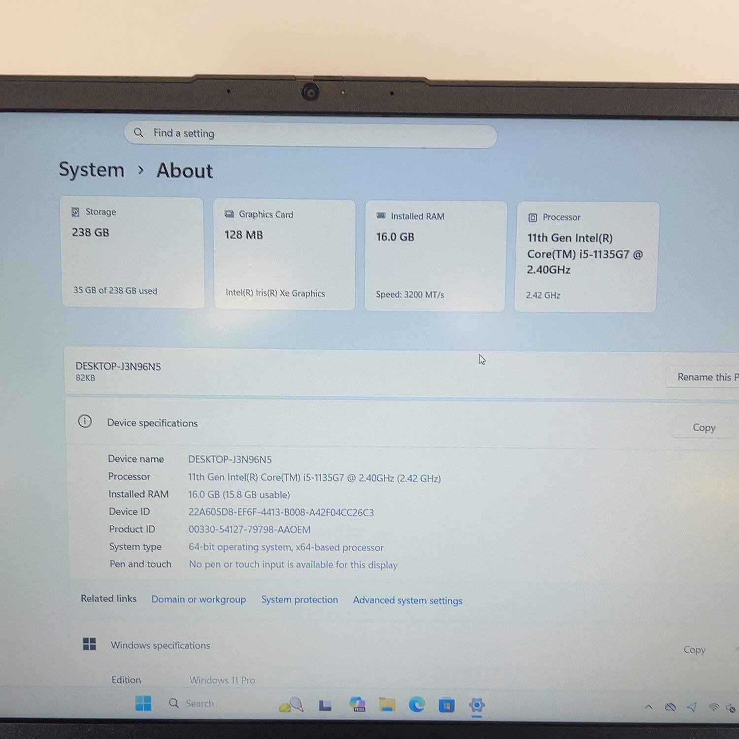 Lenovo V15 G2 ITL 15.6″ i5-10210U 2.4GHz 16GB RAM 256GB SSD