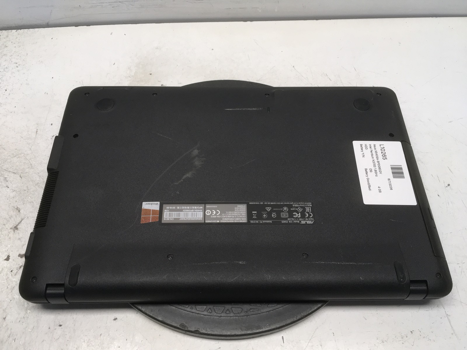 Asus X540SA-BPD0602V Intel Pentium N3700 1.6GHz 4 GB NO HDD No Batt