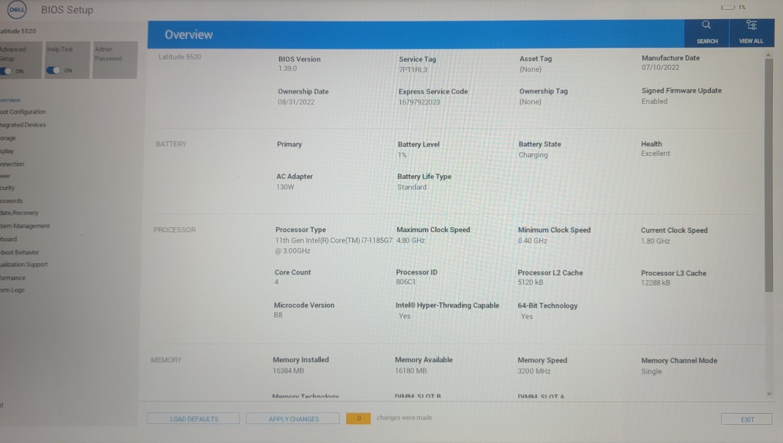 Dell Latitude 5520 | i7 11th Gen | 16 GB RAM | P104F001 | Grade B