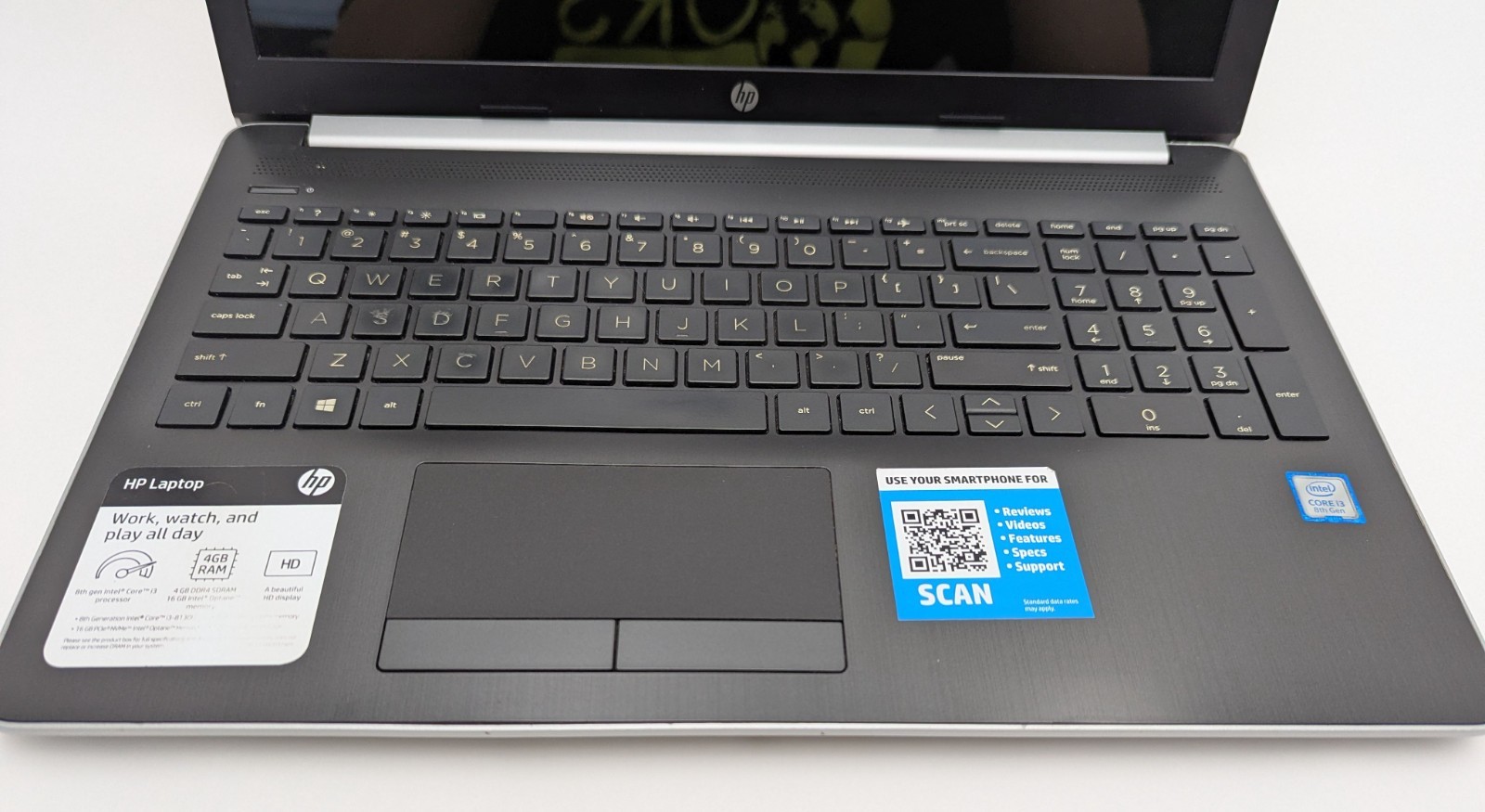 Incomplete HP Notebook 15-da0032wm 15.6″ Laptop Intel i3-8130U 2.20GHz 8GB RAM