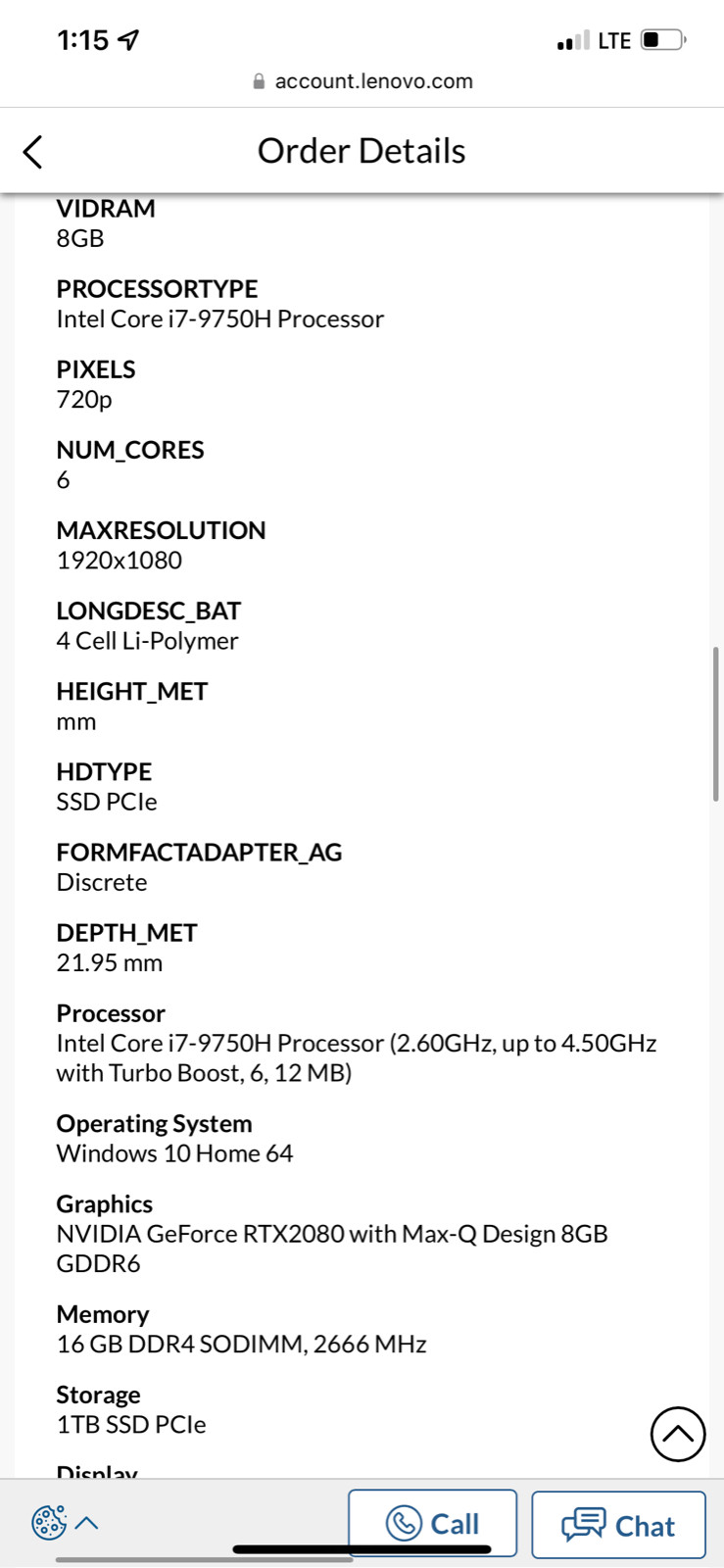 Gaming Laptop Lenovo Legion y740 Iron grey