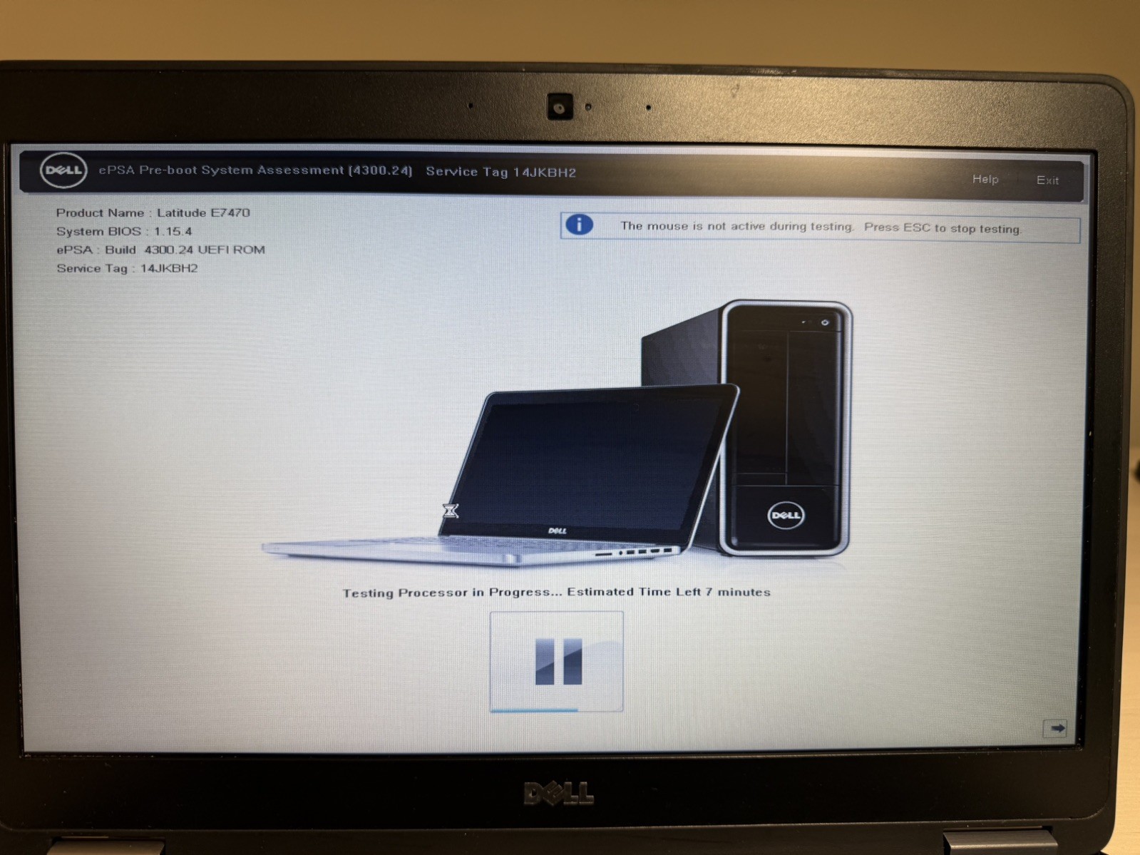 Dell Latitude E7470 Laptop Intel i7 6th Gen No HD/OS/AC Adapter- Swollen Battery