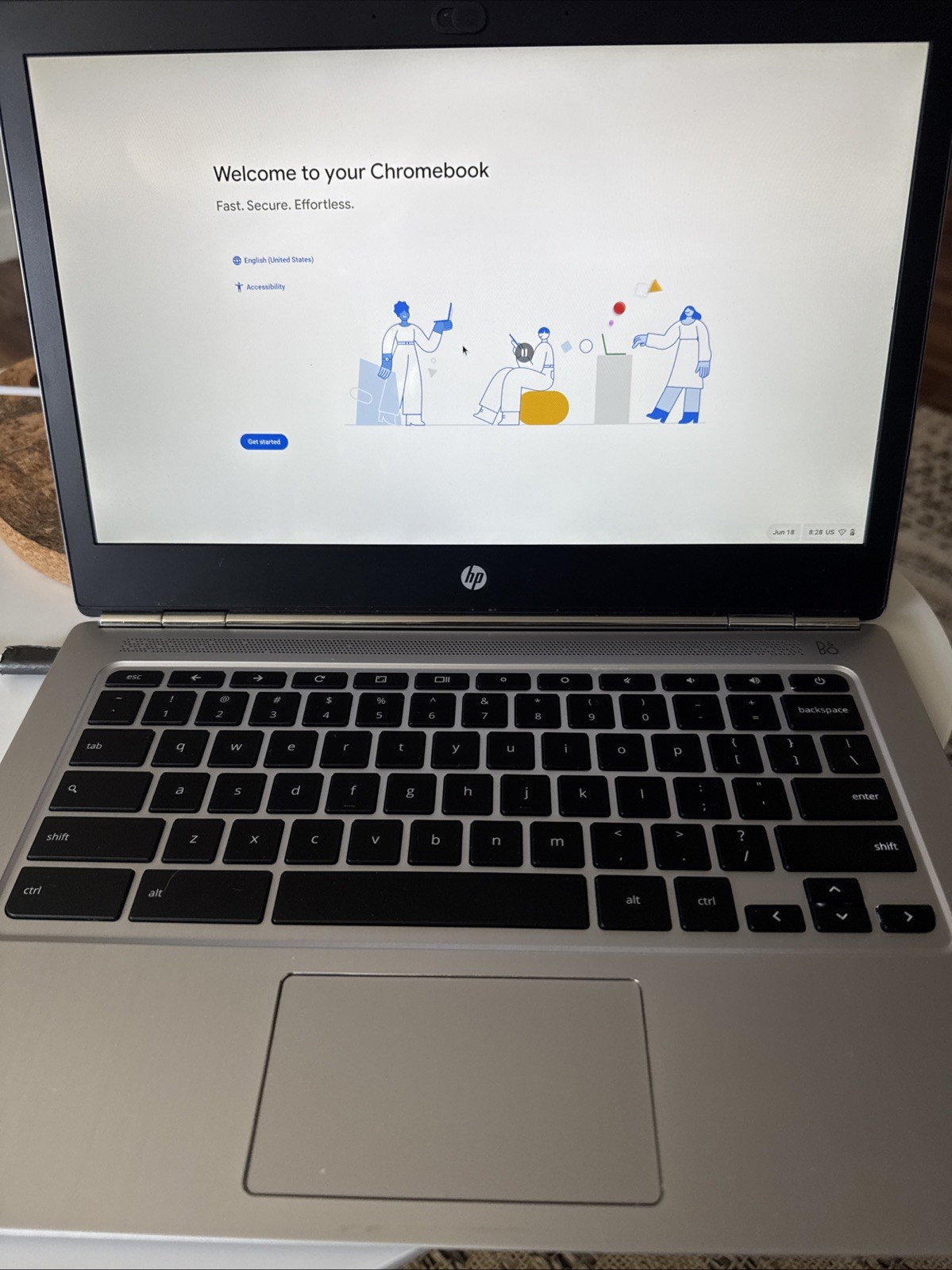 Works great- HP 13 G1 Ultrabook Intel M7-6Y75 16GB RAM 32GB SSD Chrome OS Laptop