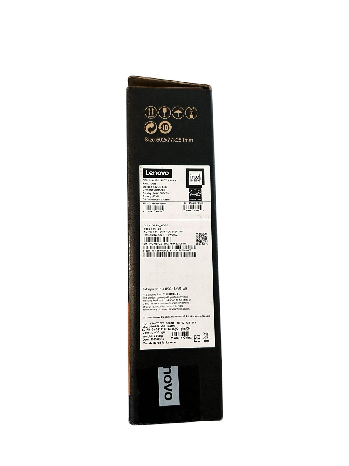 Lenovo Yoga 7 14itl5 14″ 2-in-1 Convertible Laptop & Charger in Original Box