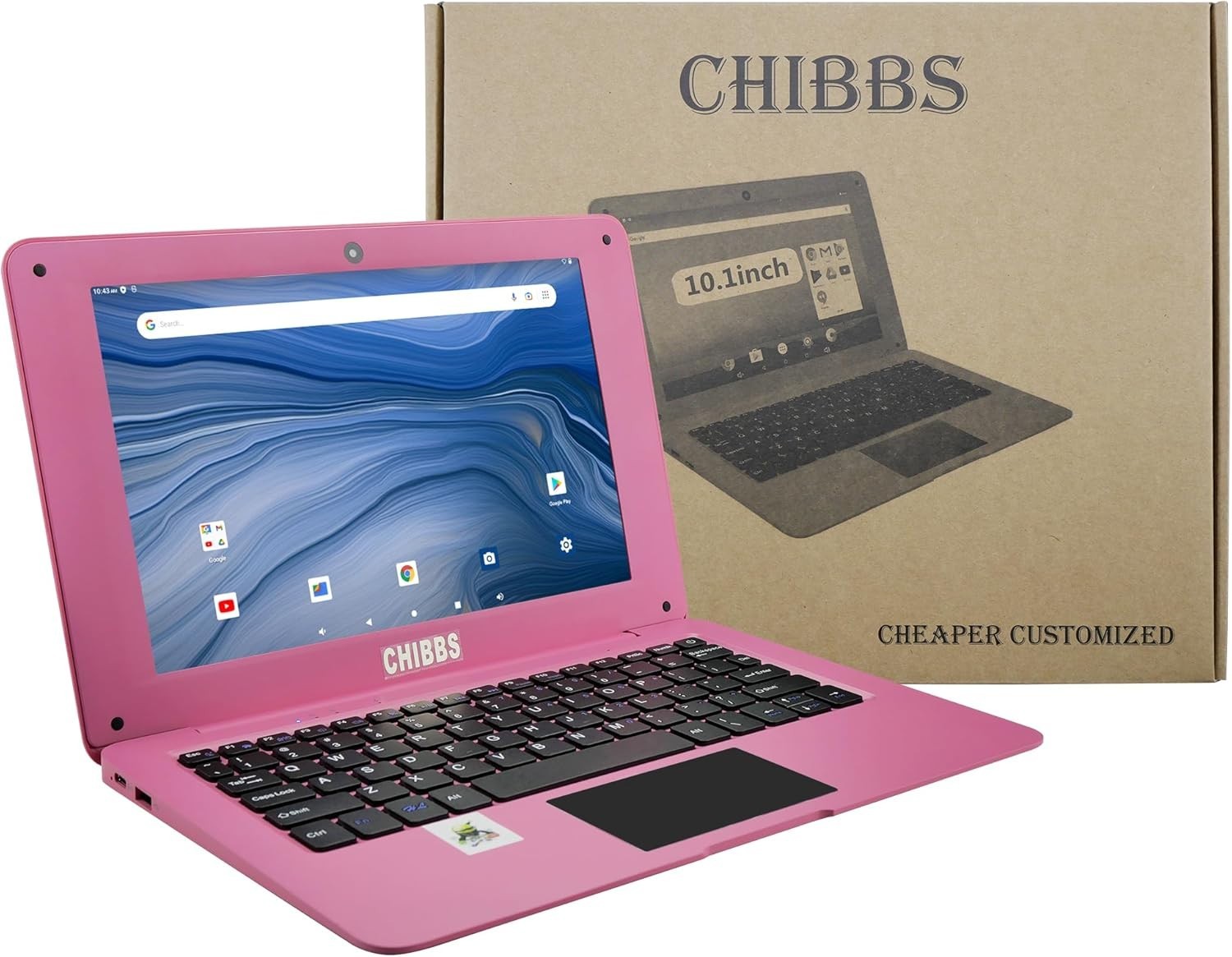 10.1” Laptop Computer Quad Core Android 12.0 Mini Netbook 2G RAM Kids Pink NEW