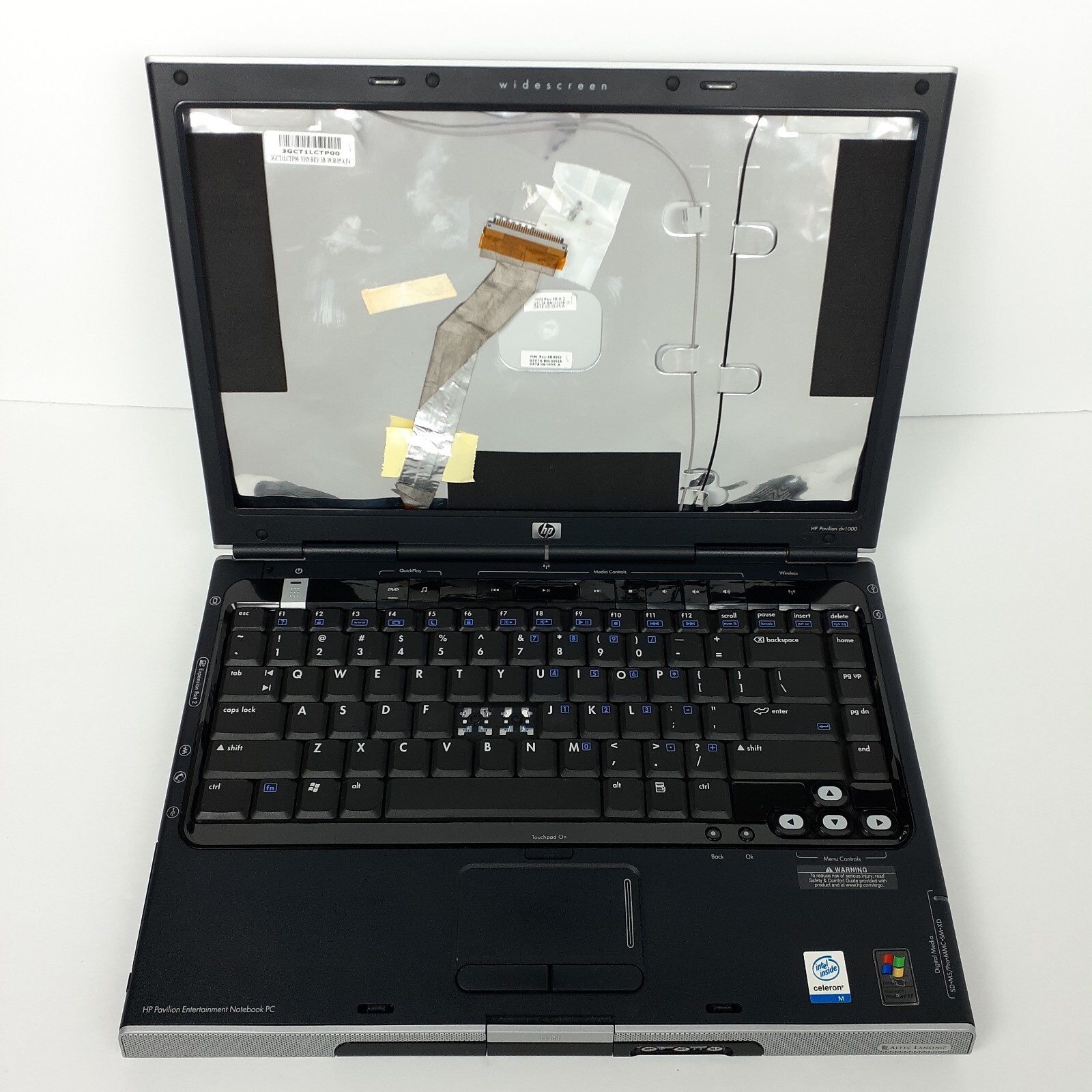HP Pavilion dv1000 Intel Celeron M 1.5 GHz 256 MB RAM No HDD No Screen