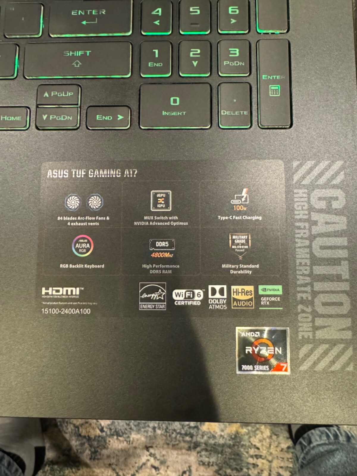 ASUS TUF Gaming A17 (2023) Gaming Laptop, 17.3″ FHD 144Hz Display, GeForce RTX 4