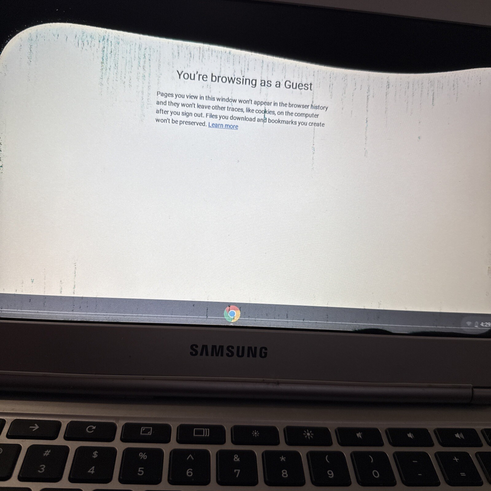 Samsung Chrome Notebook Model XE303C12 + PS – For Parts – Bad Display – AS IS