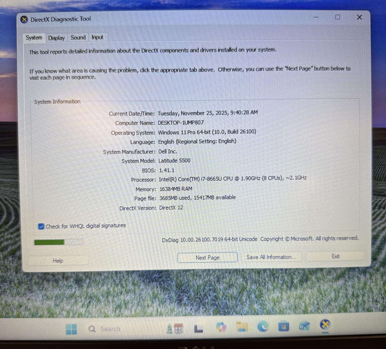 Dell Latitude 5500 15.6” i7-8665U 16GB 512GB SSD Win11 Pro 100% Battery + AC