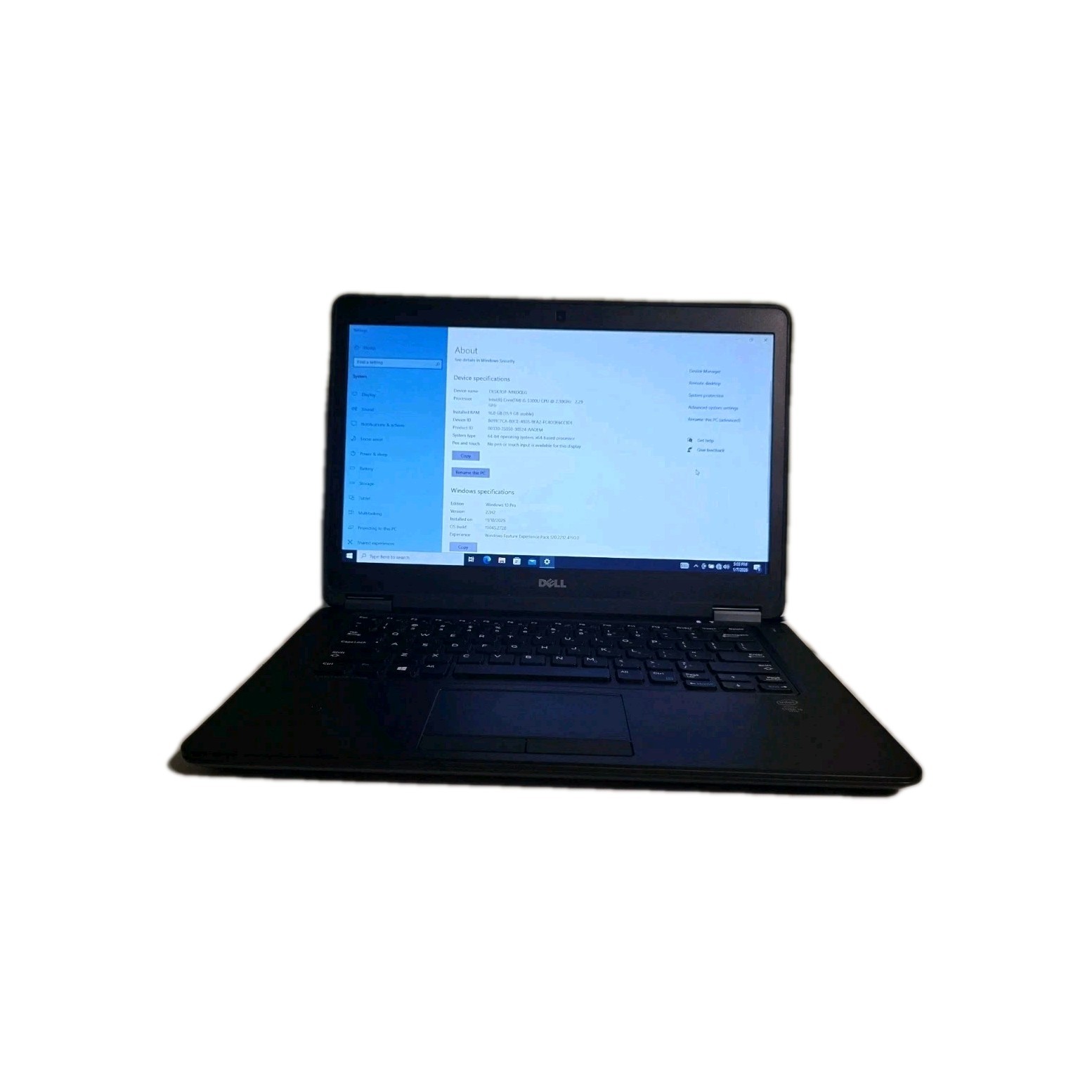 Dell E7450 14″ Laptop 16GB RAM Intel core i5-5300U CPU 2.30 GHz w/ power cord