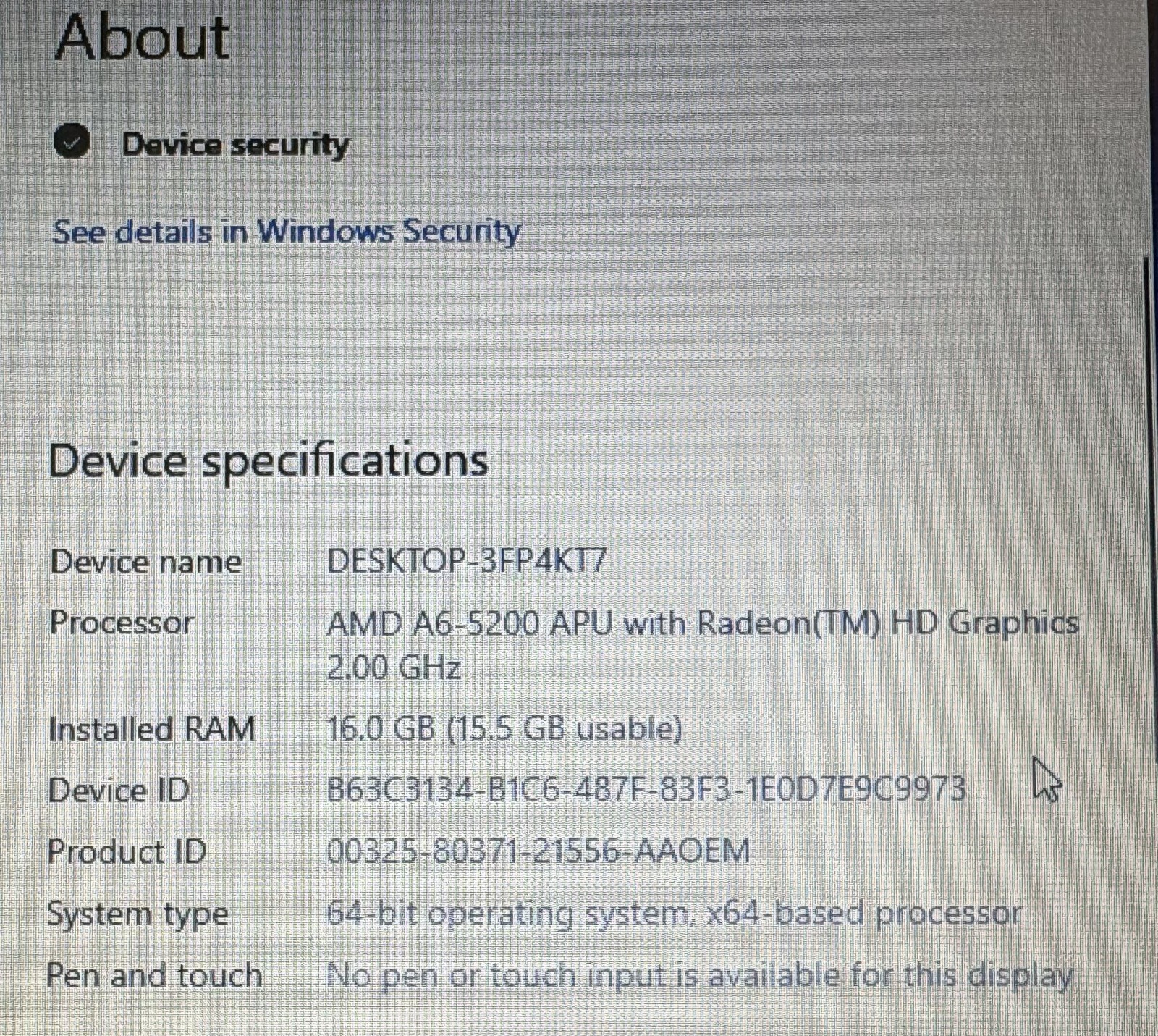 HP 15-af131dx 15.6″ AMD A6-5200 APU @ 2.00GHz 16 GB RAM 500GB HD