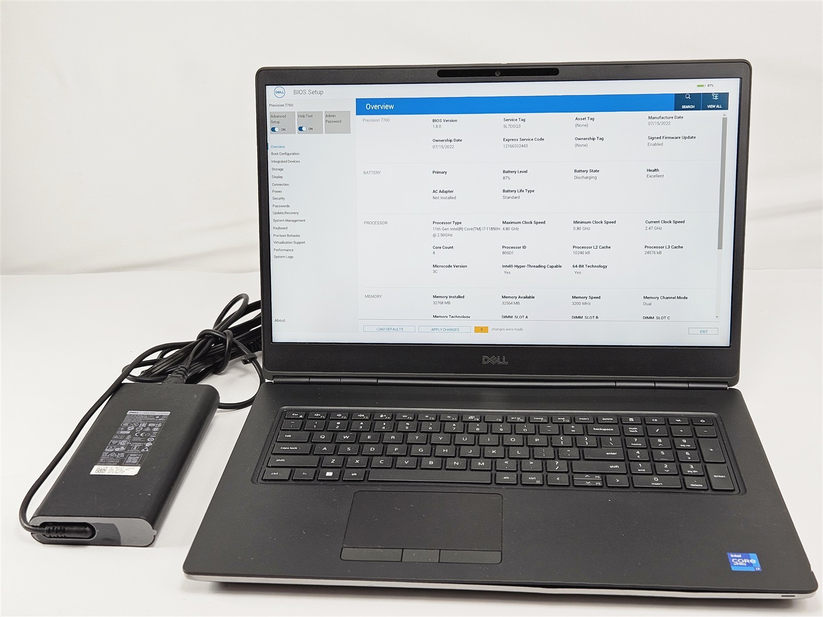 Dell Precision 7760 17.3″ i7-11850H 32GB 512GB SSD NVIDIA RTX A3000 Workstation