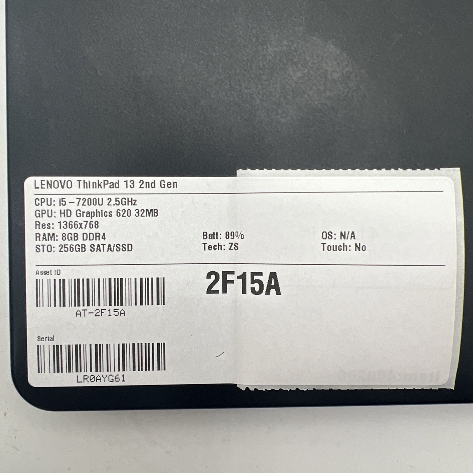Lenovo ThinkPad 13 2nd Gen Intel i5 7200U 2.5GHz 8GB RAM 256GB SSD No OS