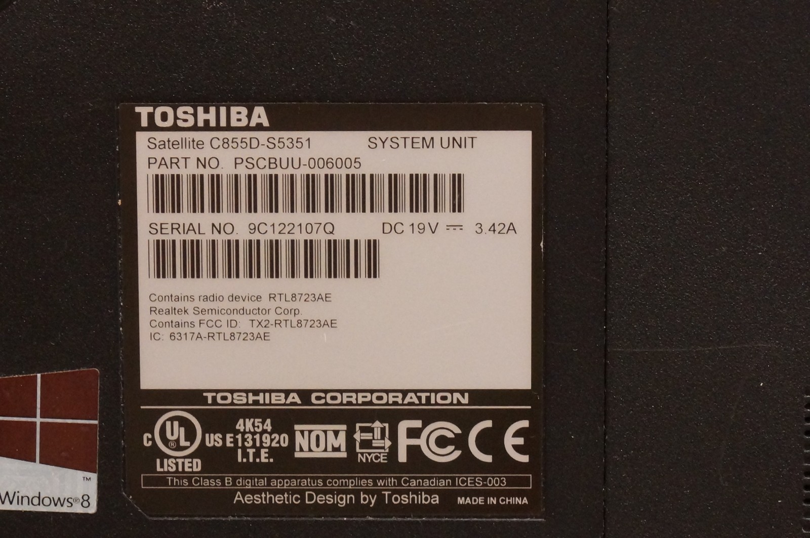 Active 22H2 Version WIN10 PRO Toshiba C855D AMD A6@2.70GHz,4GB RAM,720GB HDD