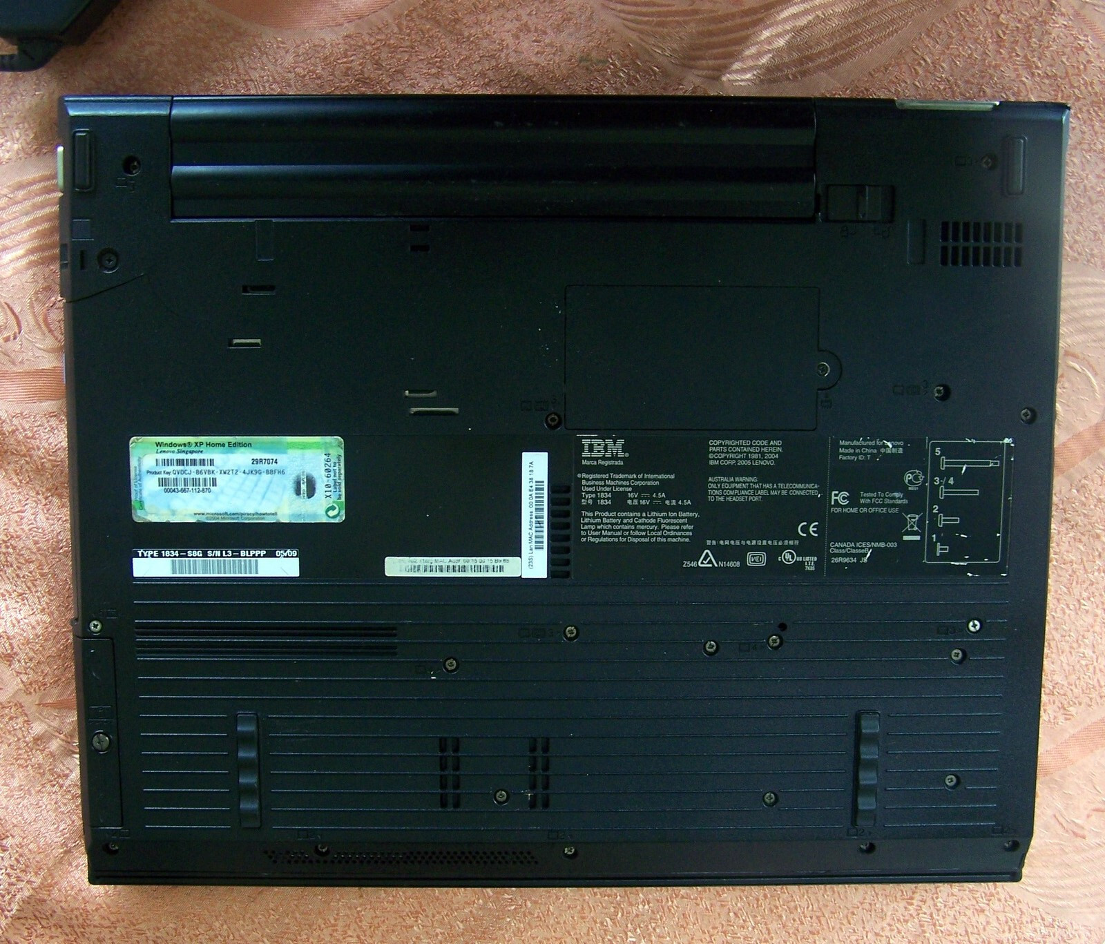 IBM ThinkPad R50e Pentium 1.8GHz 768MB 60GB Parallel [no t t60 r61 t42 r] Win-xp