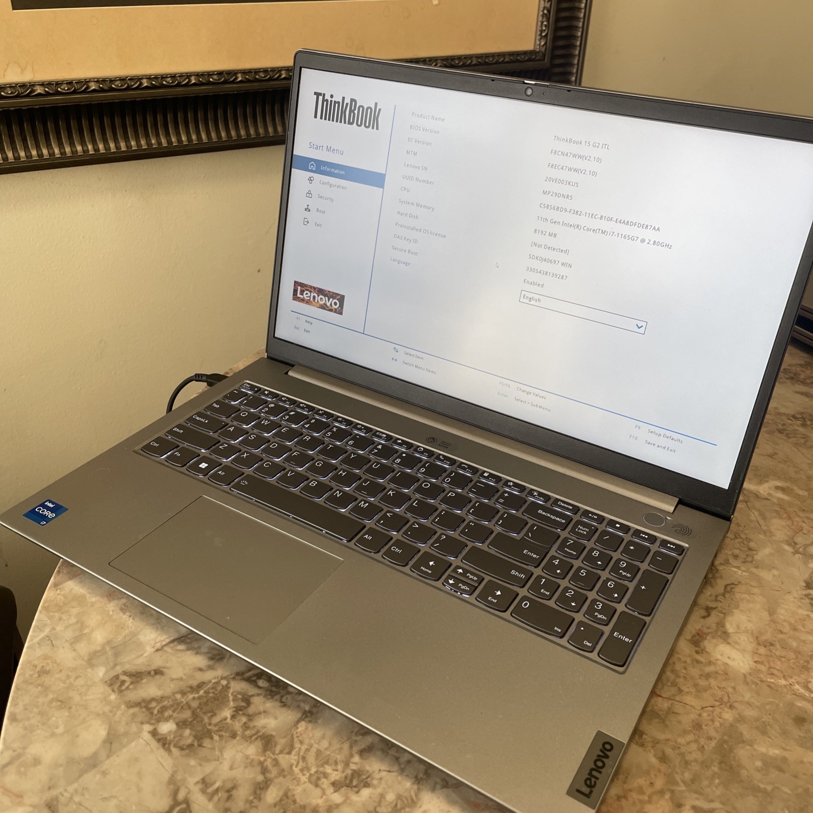 Lenovo ThinkBook 15 G2 ITL I7-1165G7 2.80GHZ NO OS/AC FOR PARTS ONLY