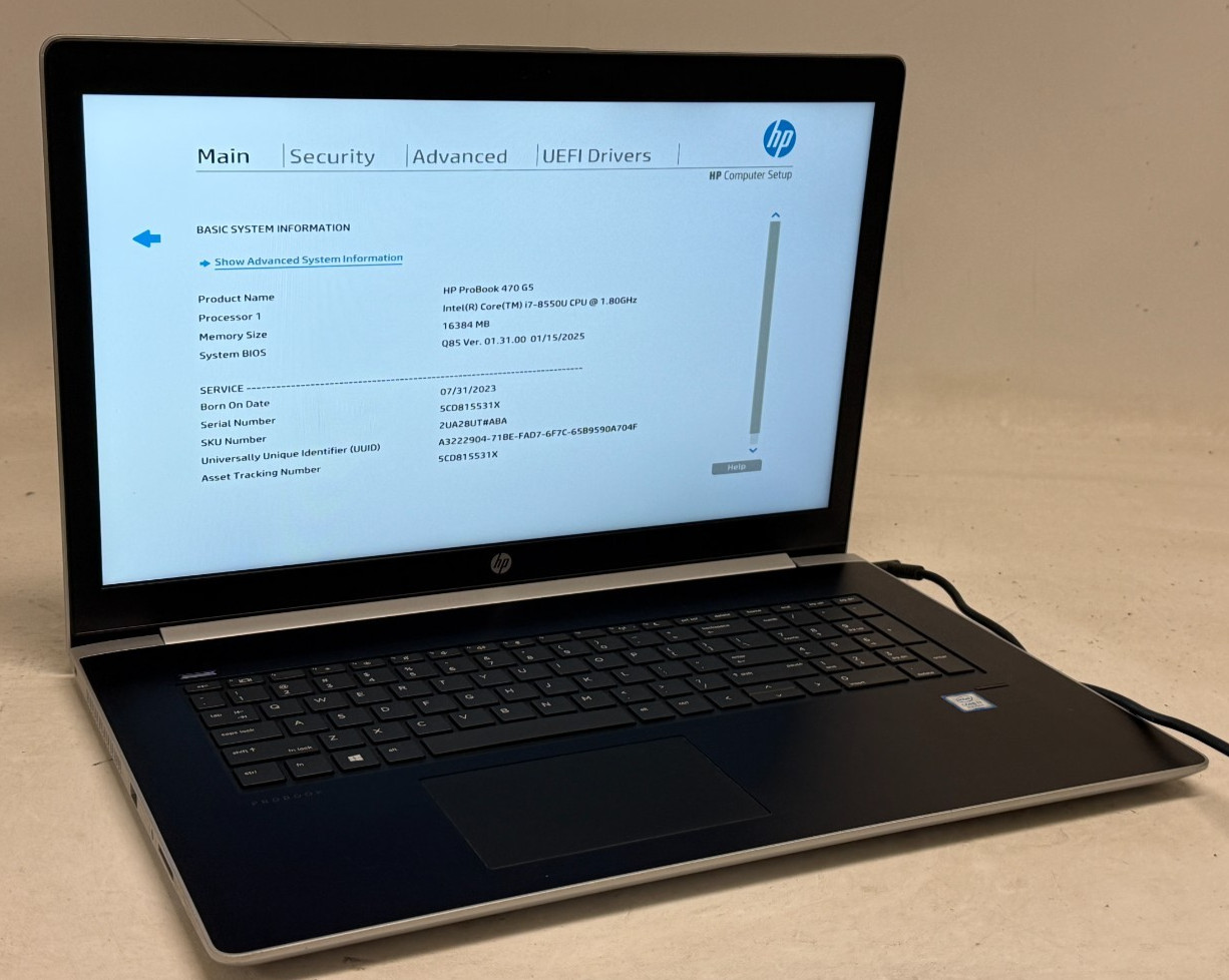 HP ProBook 470 G5 17.3″ (i7 8th Gen – 16GB RAM – 256GB SSD – Win11Home)