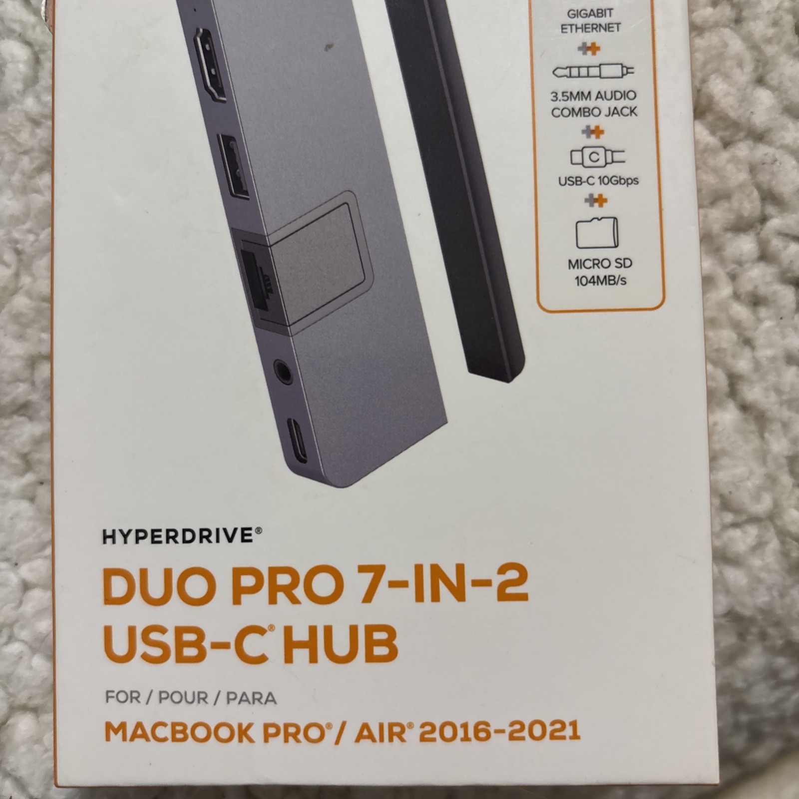HyperDrive DUO 7-in-2 USB-C Hub for Apple MacBook Pro/Air Space Gray New in Box