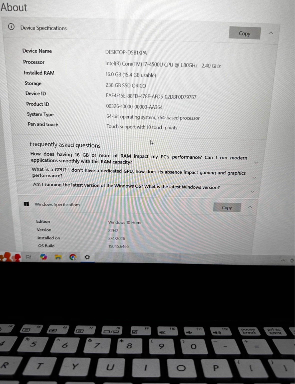 ASUS Q550L – i7 / 16GB RAM / 256GB SSD , Fully cleaned out