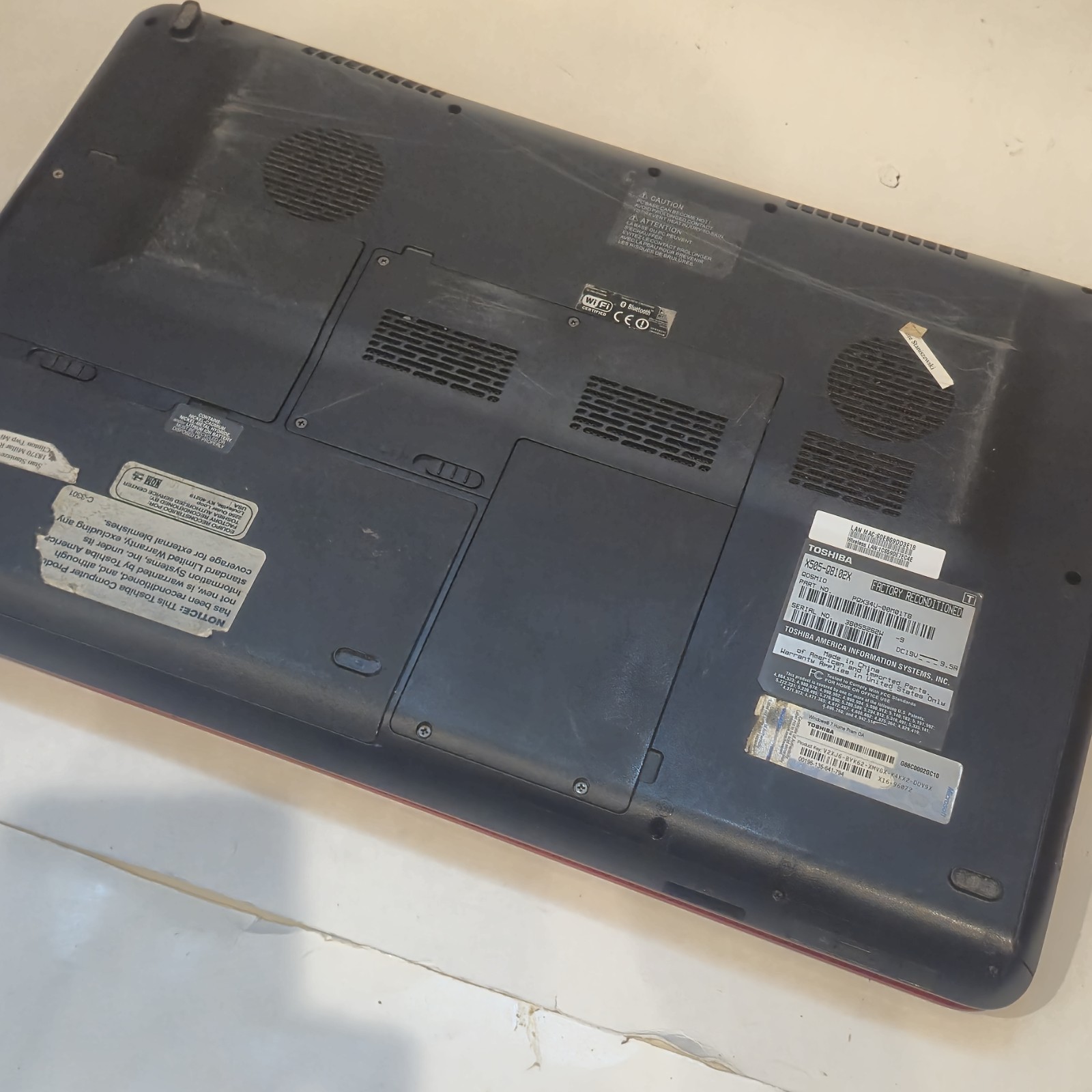 TESTED TOSHIBA Qosmio X505-Q8102S Gaming Laptop i7-2630QM 6GB RAM GTX 460M