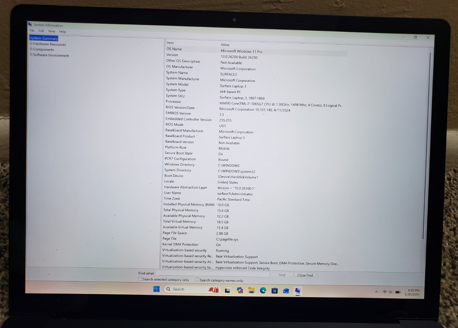 Microsoft Surface Laptop 3 13.5″ (256GB SSD, Intel Core i7 10th Gen., 3.90 GHz,