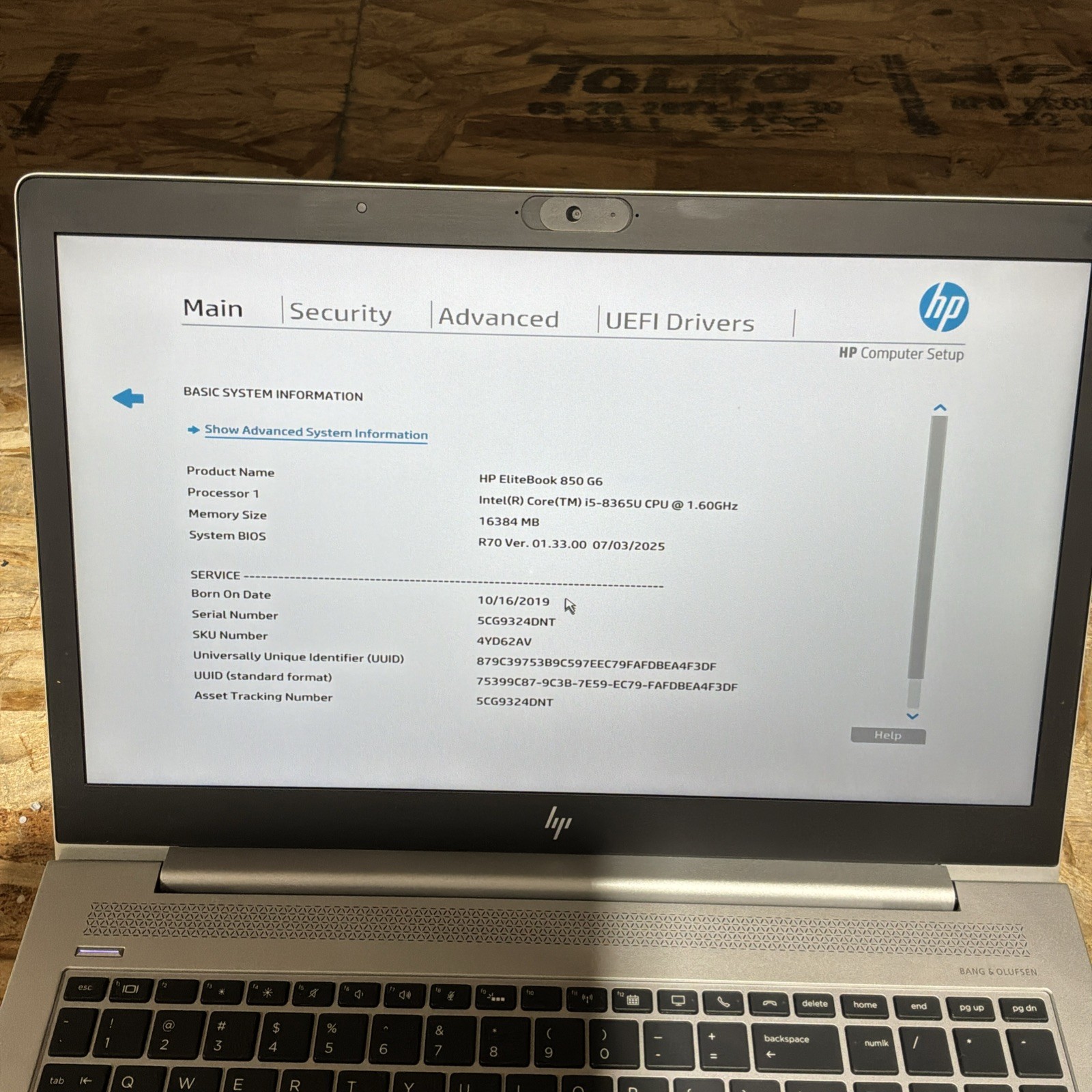 HP EliteBook 850 G6 15.6″ i5-8365U 1.6GHz 16GB RAM 256GB SSD C429