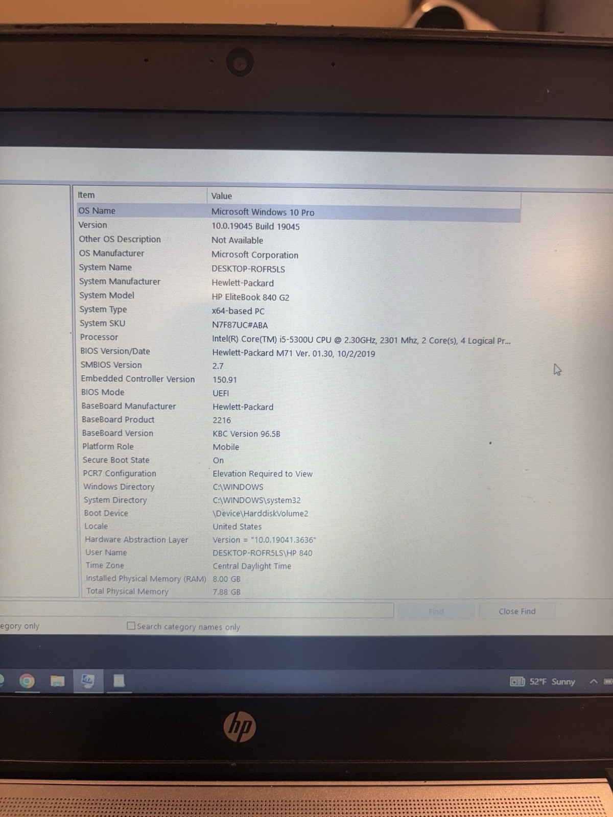 HP EliteBook 840 G2 14″ Laptop i5-5300U 2.3GHz 8GB RAM 128GB SSD Windows 10 Pro!