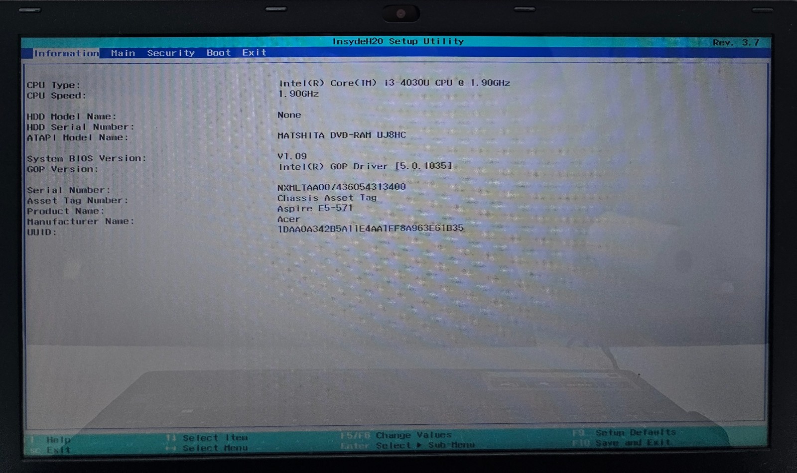 Acer Aspire E15 E5-571-35LV Laptop Intel Core i3-4030U 4GB Ram NO HD/OS (FL)