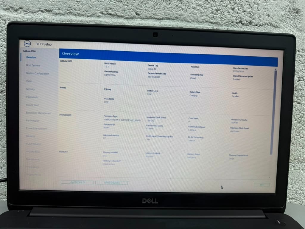 Dell Latitude 3500 15.6″ i5-8265U 8GB RAM No SSD Excellent Battery
