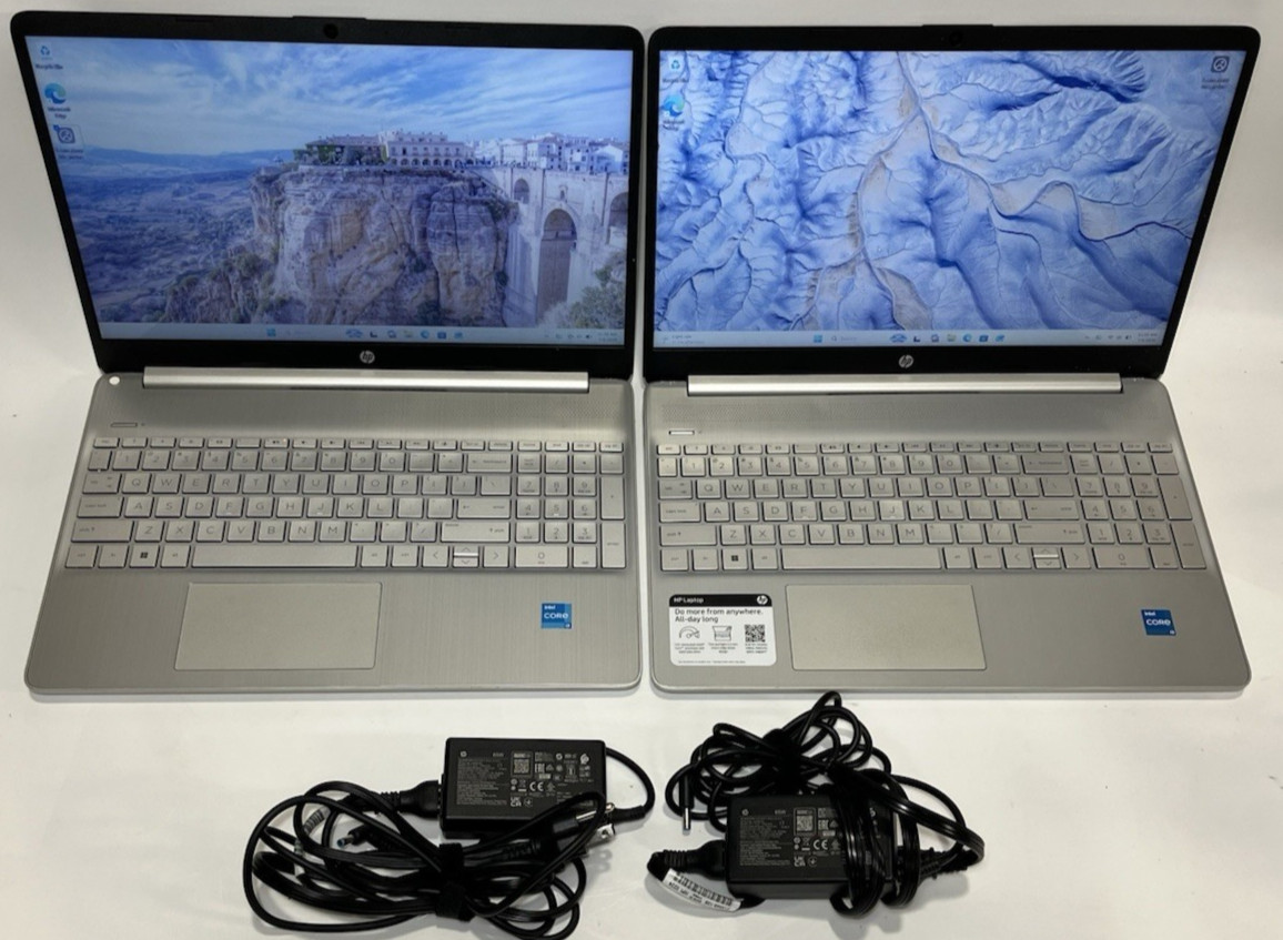 LOT OF 2 HP 15-dy5xxx Touch Laptop i3-1215U – 8GB RAM – 128GB & 256GB NVMe -W11P