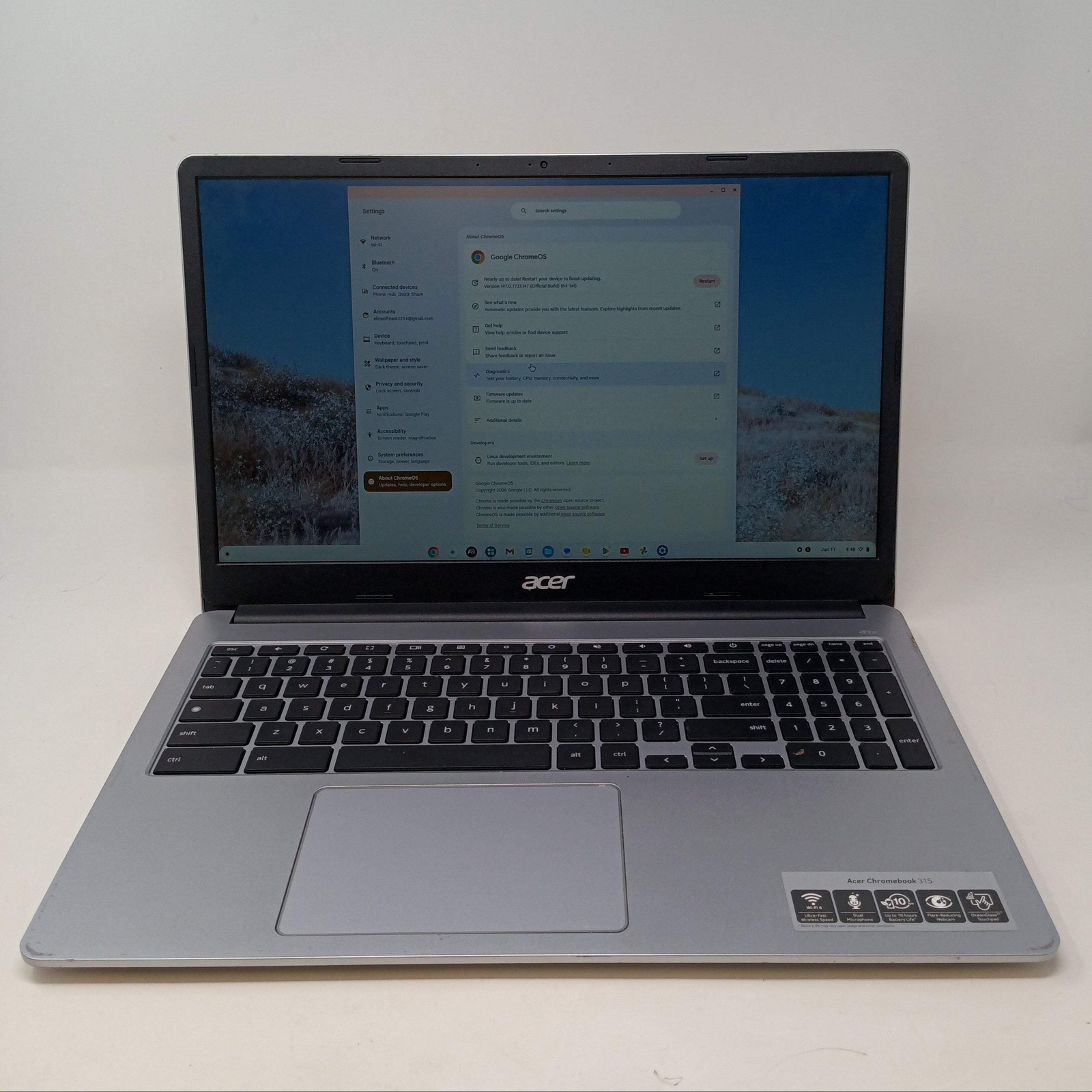 Acer Chromebook 315 CB315-4H 15.6″ Celeron N4500 2.8GHz 4GB RAM 64GB HDD